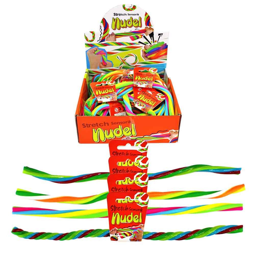 BEMIRO Spielfigur 24 Stück Stretch Nudel bunt aus Gummi - ca. 30 cm, (24-tlg)