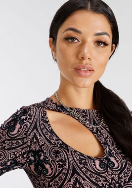 Melrose Jerseykleid mit Cut-Out und Paisley-Muster