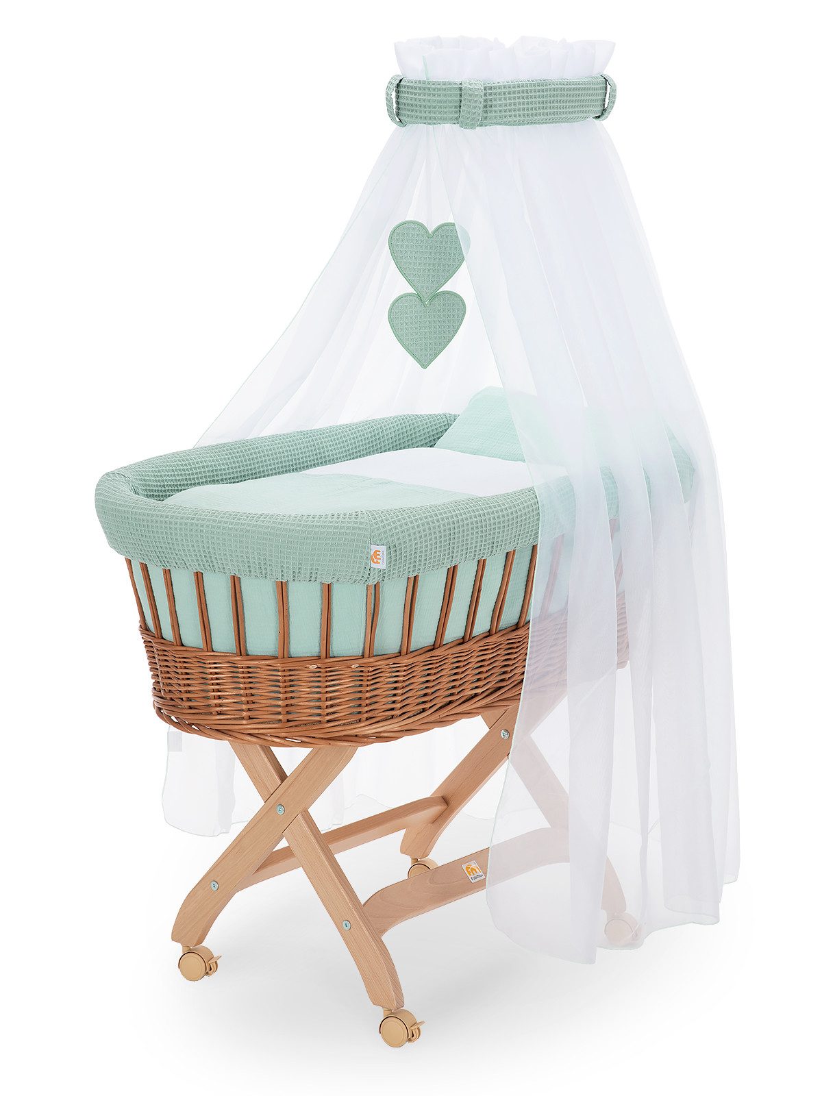 FabiMax Stubenwagen naturbelassen, Komplettset, Musselin & Waffelpiqué, Ink günstig online kaufen