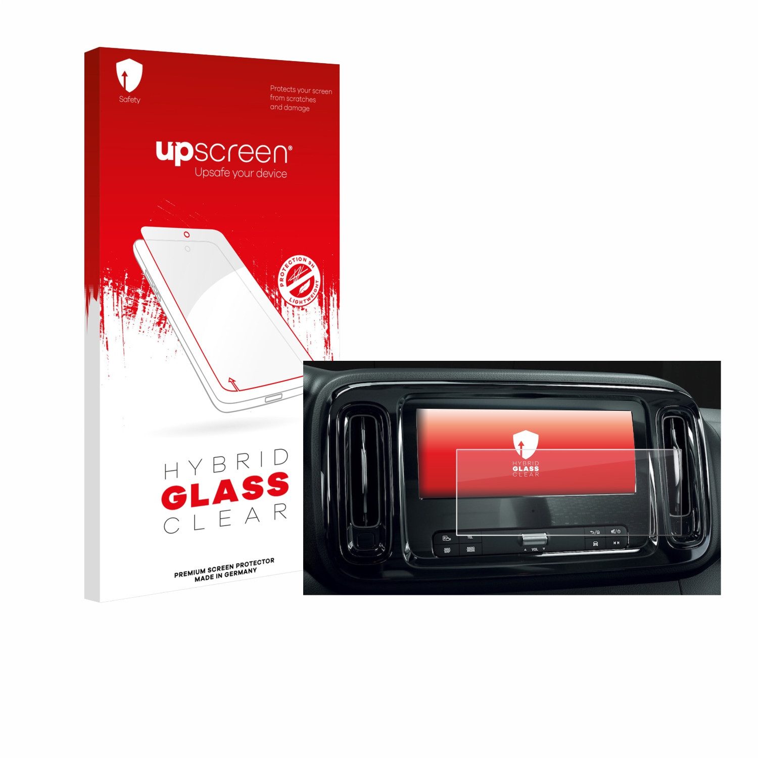 upscreen Displayschutzglas Folie für Mercedes-Benz Vito MBUX 10.25" (2022), Schutzfolie Glas Panzer Display Schutz klar