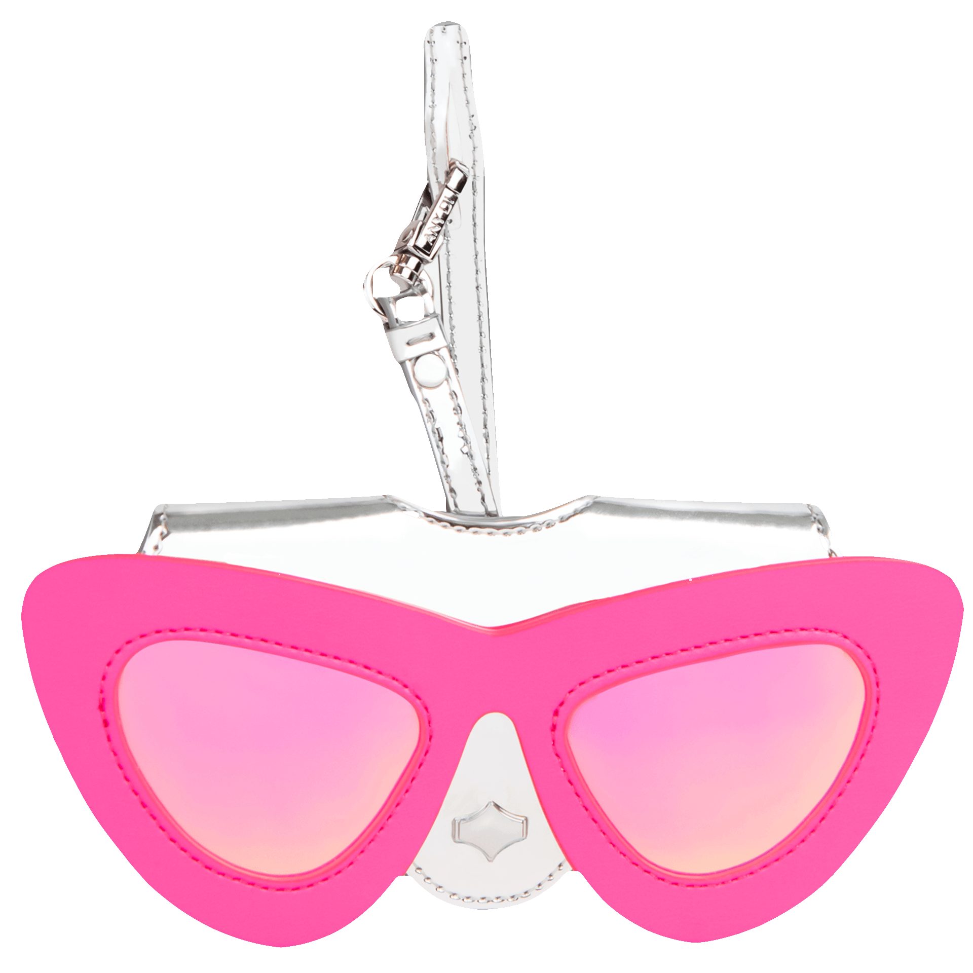ANY DI Brillenetui ANY DI MUNICH Brillenetui Pink Lady SunCover Pink und Silber, Band mit Karabiner, Versilbert