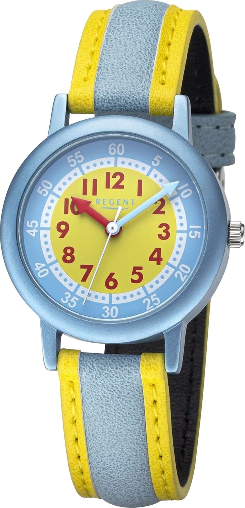 Regent Quarzuhr Regent Kinderuhr Armbanduhr Analog, (Analoguhr), Kinderuhr Armbanduhr rund, extra groß (ca. 29,5mm), PURarmband