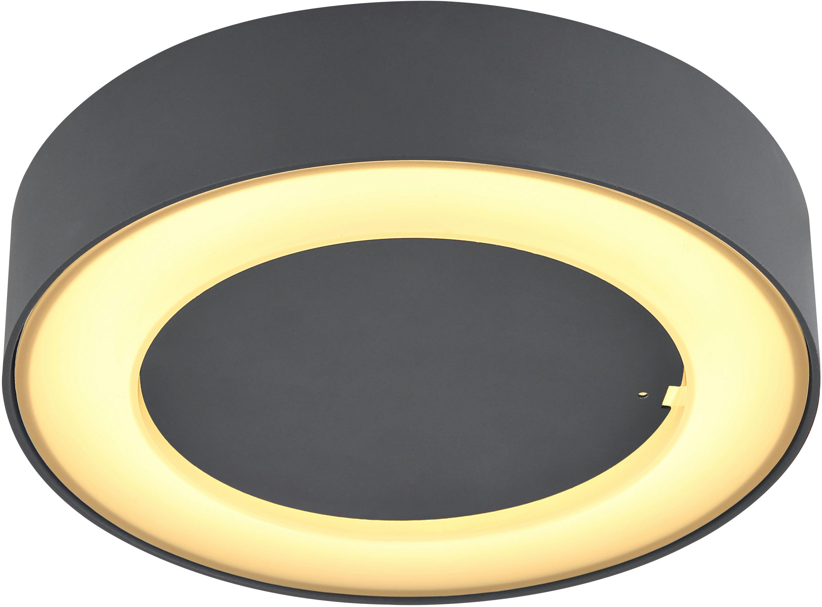 GLOBO LIGHTING LED Außen-Deckenleuchte SURA, LED fest integriert, Warmweiß, Außenleuchte/anthrazit/Kunststoff opal/IP54/3000K