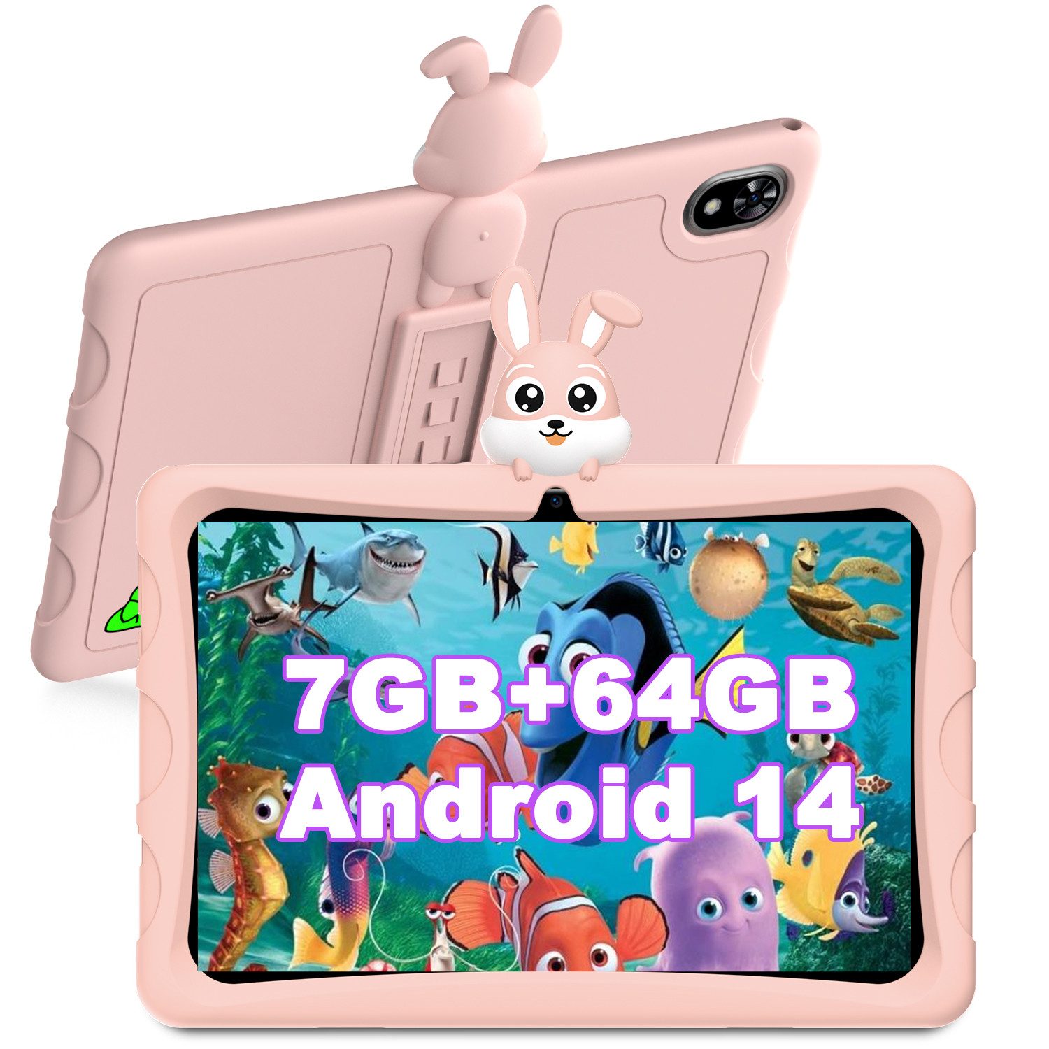 DOOGEE U9KID Kinder Tablet mit Hülle, Android 14 Tablet (10.1", 64 GB, Android 14, WIFI, Android 14, 3GB+64GB Lebensmittelgerechtes Silikonmaterial Widevine L1)