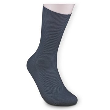 Die Sockenbude Basicsocken BASIC (Bund, 5-Paar, braun blau schwarz) Diabetikersocken ohne Gummi 100% Baumwolle