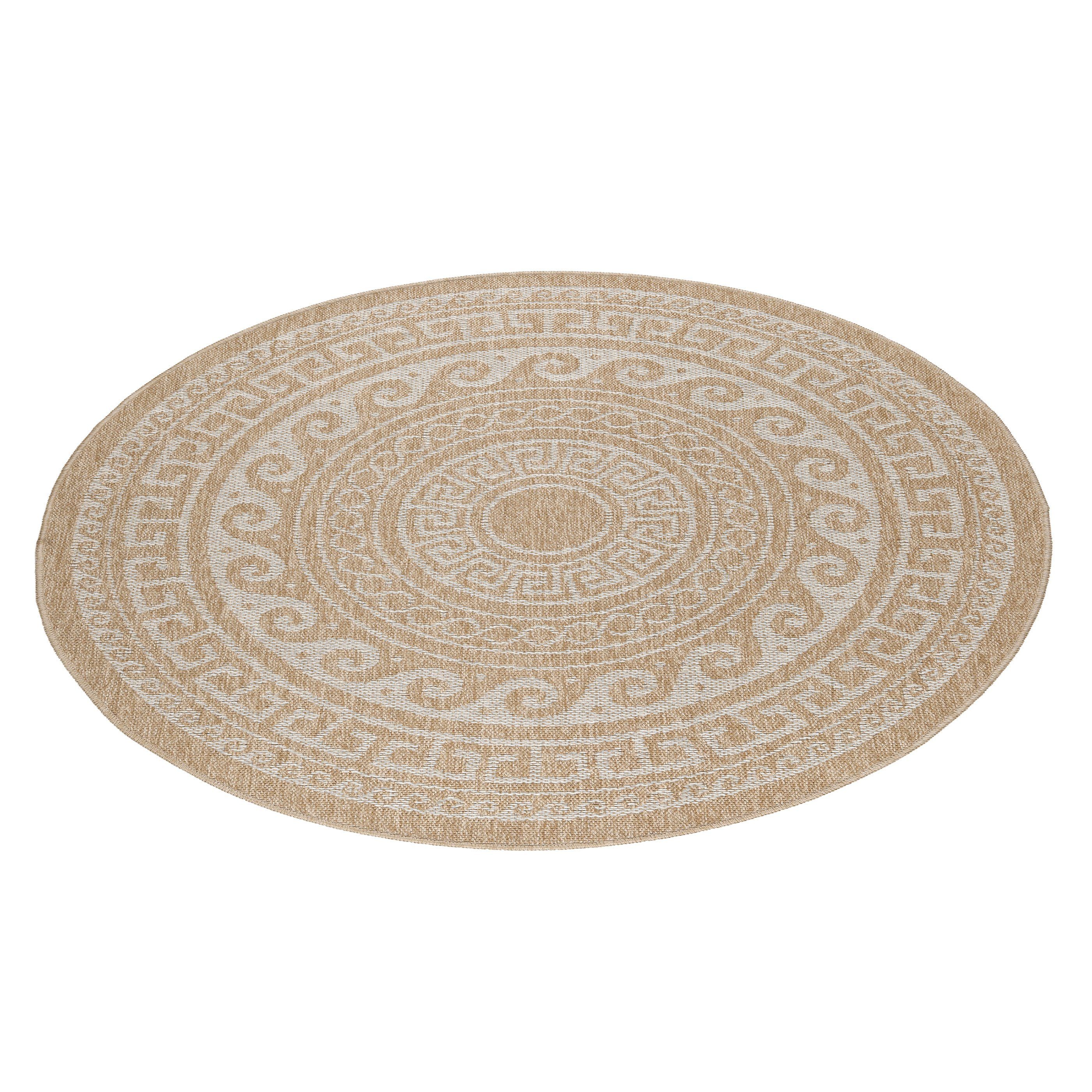 Ayyildiz Teppiche Outdoorteppich »COMILLA 0887«, rund, 5 mm Höhe, Pflegelei günstig online kaufen