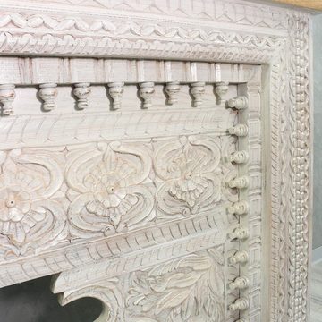 Oriental Galerie Unterschrank Weiß Whitewash Konsolentisch Sideboard Indien 170 cm