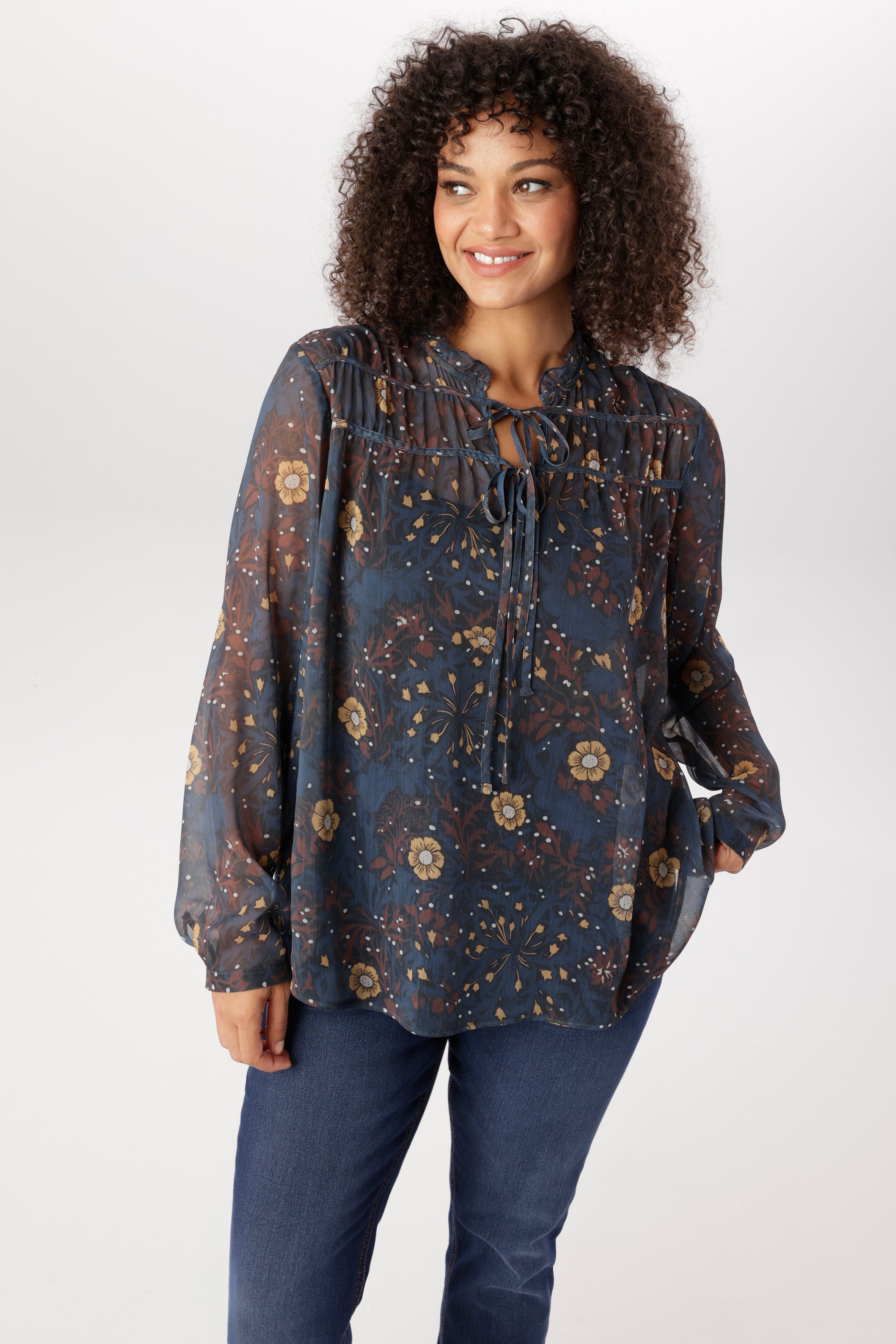 Aniston PLUS Schlupfbluse mit Blumen Muster - NEUE KOLLEKTION