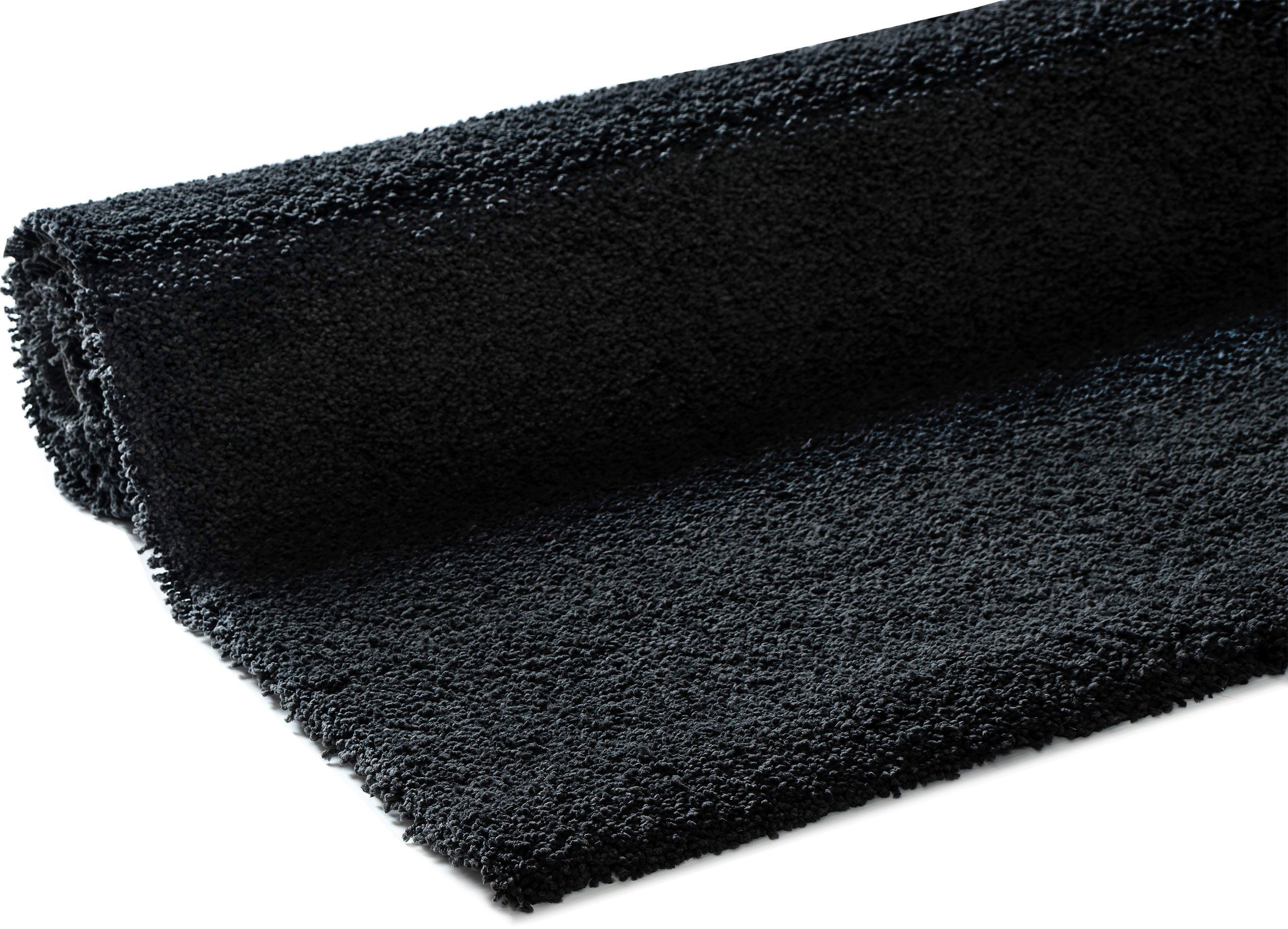 Hochflor-Teppich Mikrofaser, einfarbig, 31 extra schwarz besonders rechteckig, weich Ilvi, durch andas, weich mm, Höhe: flauschig,