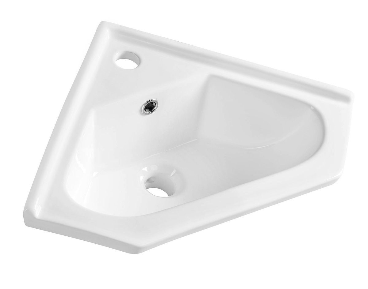Aqualine Waschtisch Keramik-Waschtisch für die Ecke, 41x41 cm, für Möbel, Aqualine-1601-40