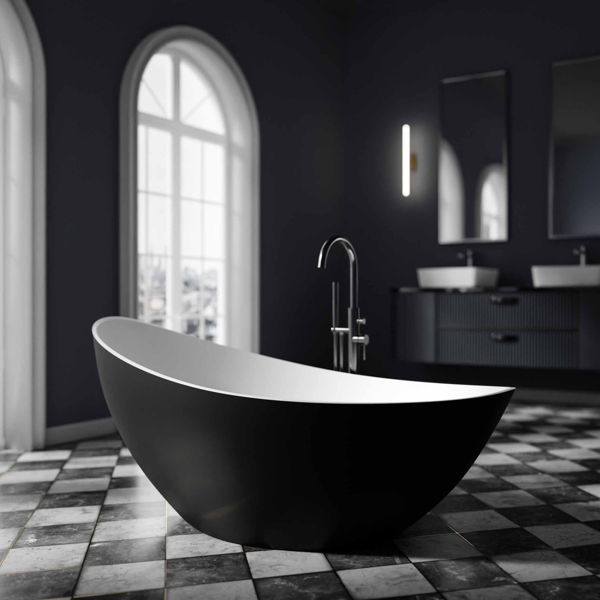 Bernstein Badewanne VICE 2.0 Schwarz/Weiß matt, günstig online kaufen