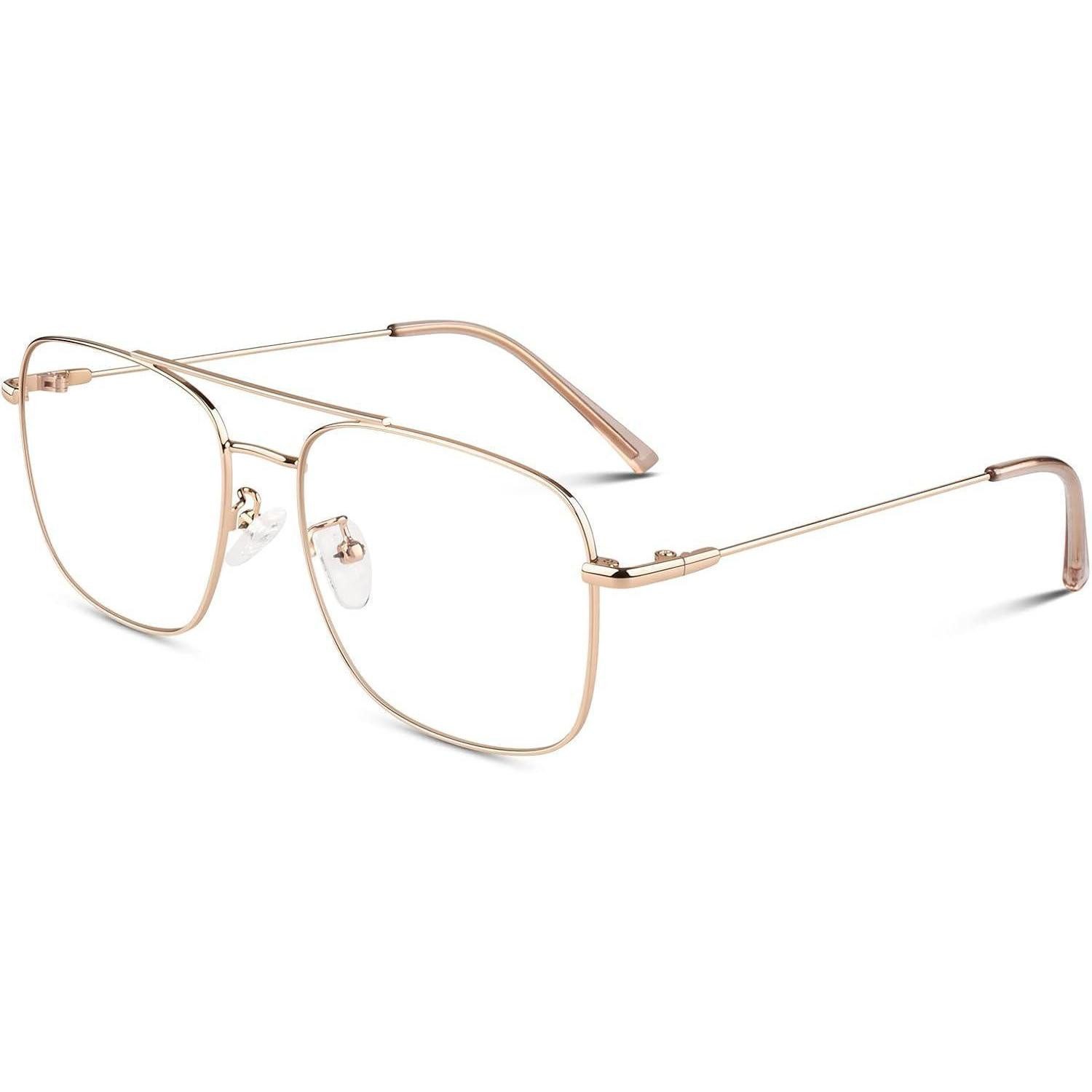 LuxusKollektion Brillengestell Brille Herren Damen Pilotenbrille ohne Sehstärke Gold