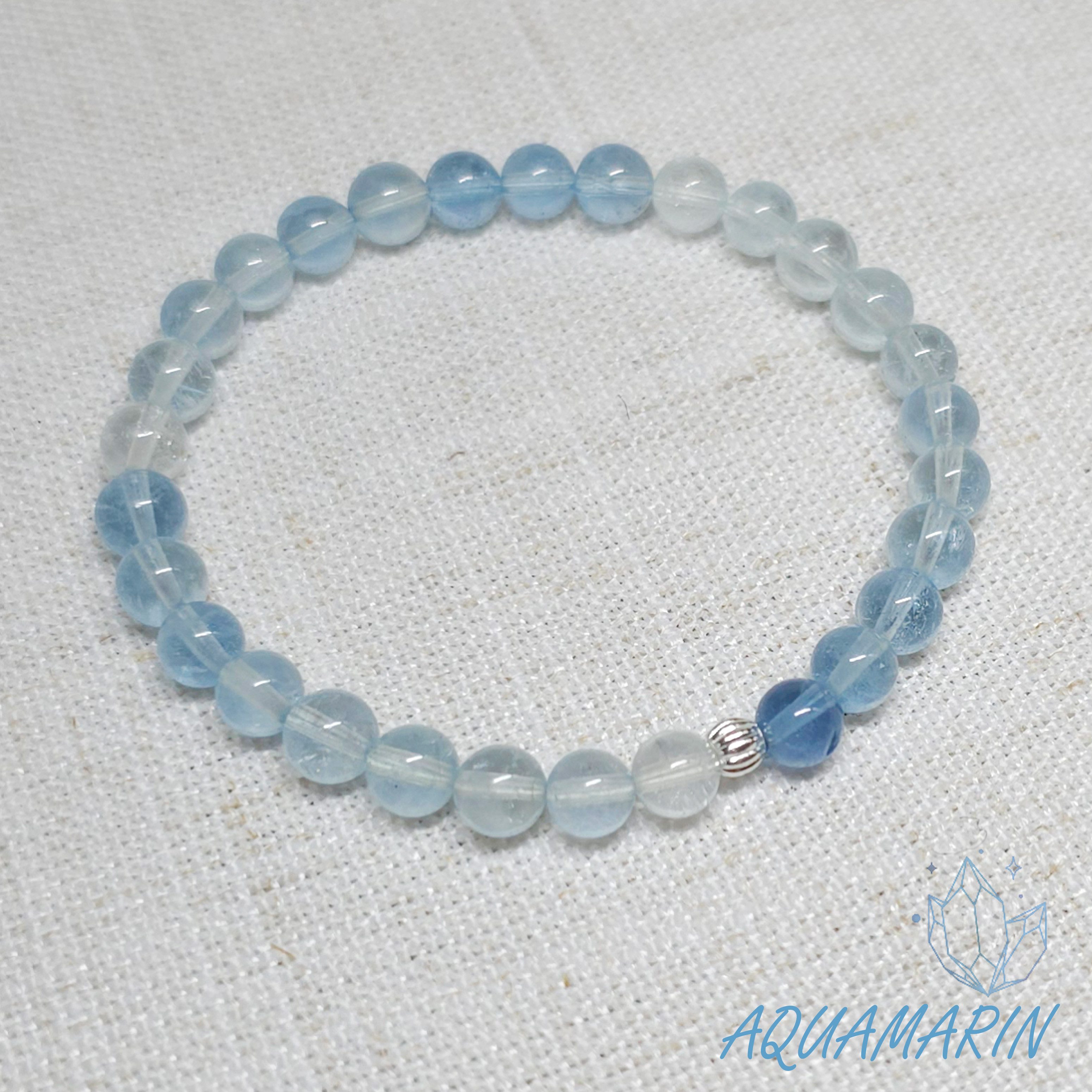 GOLDEN Armband Natürliches Aquamarin Armband März Geburtsstein, Geschenk für Sie