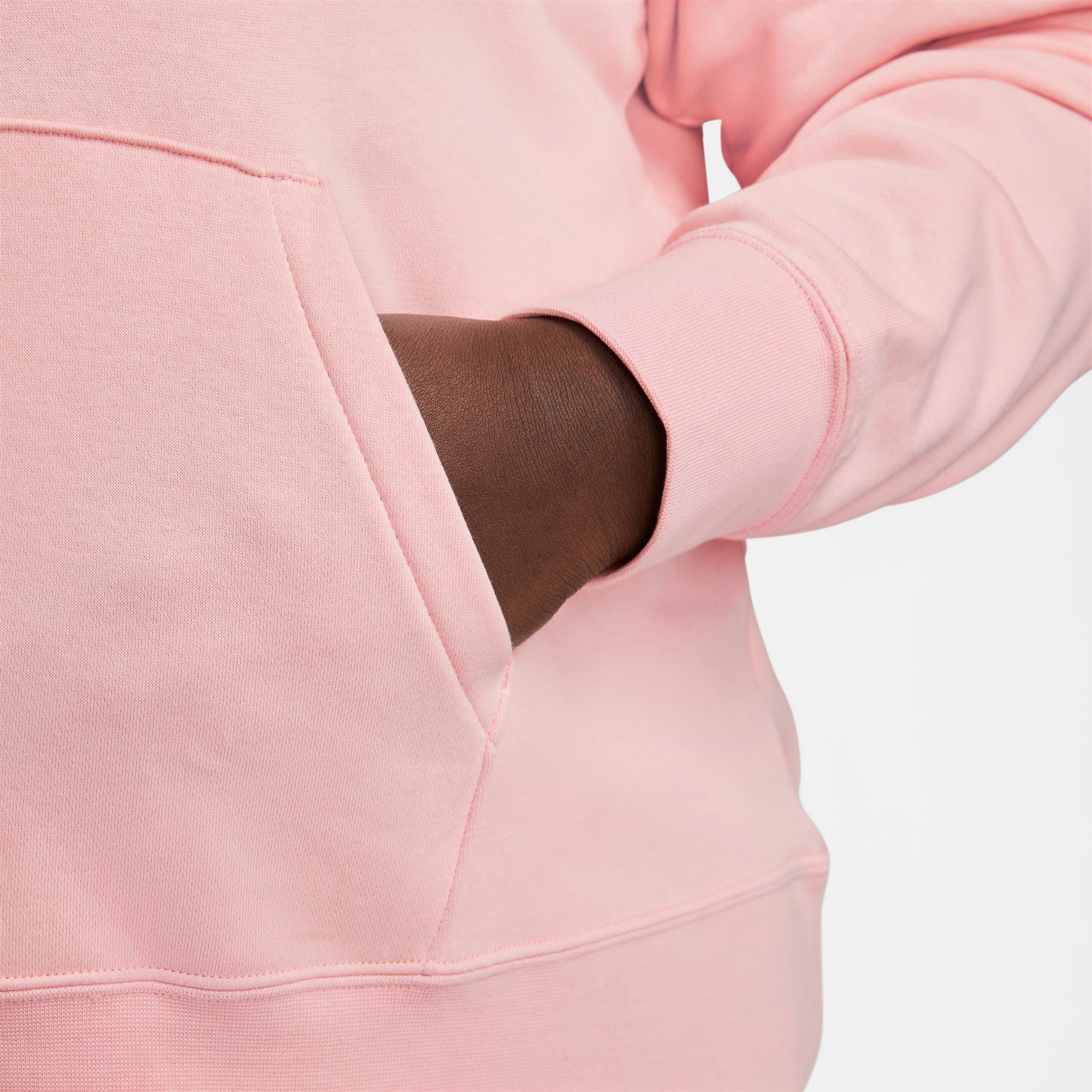 FLEECE PINK/WHITE CLUB Kapuzensweatshirt HOODIE SIZE) Sportswear (PLUS Nike PULLOVER SOFT WOMEN'S MED
