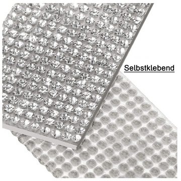 Henreal Klebestreifen 1 Rolle Glänzendes Selbstklebende Kristall-Strassbänder, 2,7 x 90 cm