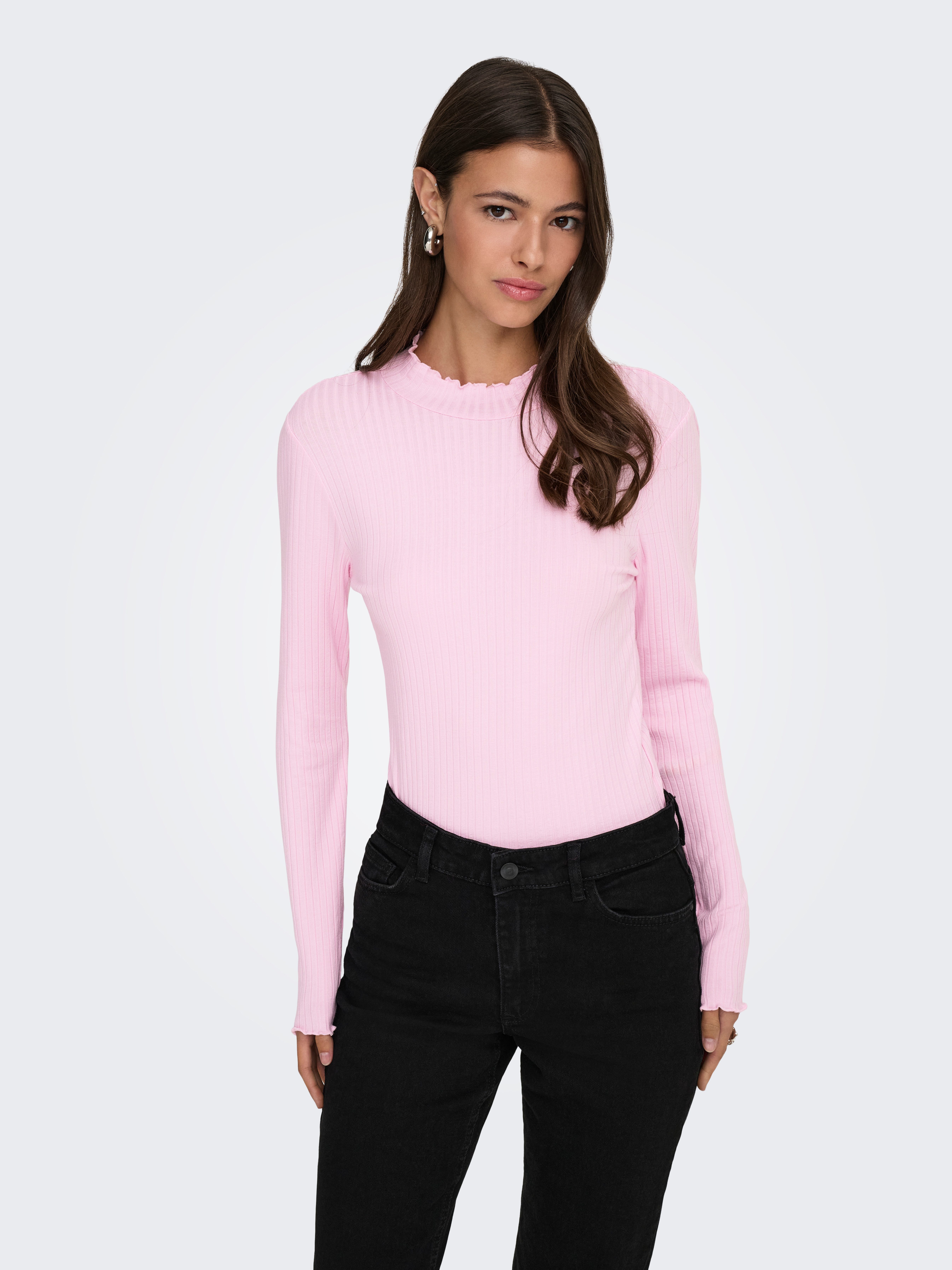 JDY Langarmbluse JDYFRANSISKA L/S HIGHNECK TOP JRS NOOS Viskosemischung, slim fit