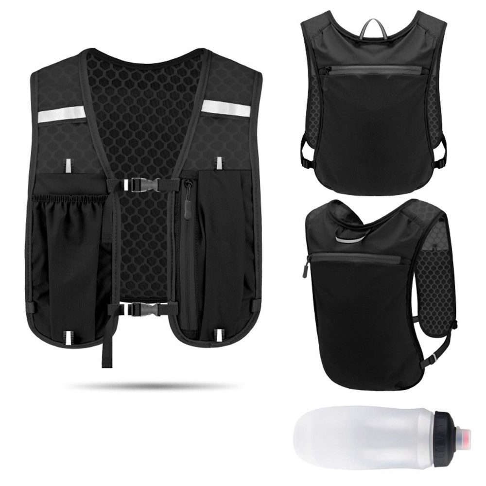 Coonoor Trinkrucksack Laufweste für Damen und Herren 5L Ultraleicht mit 500ML Flaschen, reflektierende Running Vest Trinkrucksack zum Laufen für Wandern