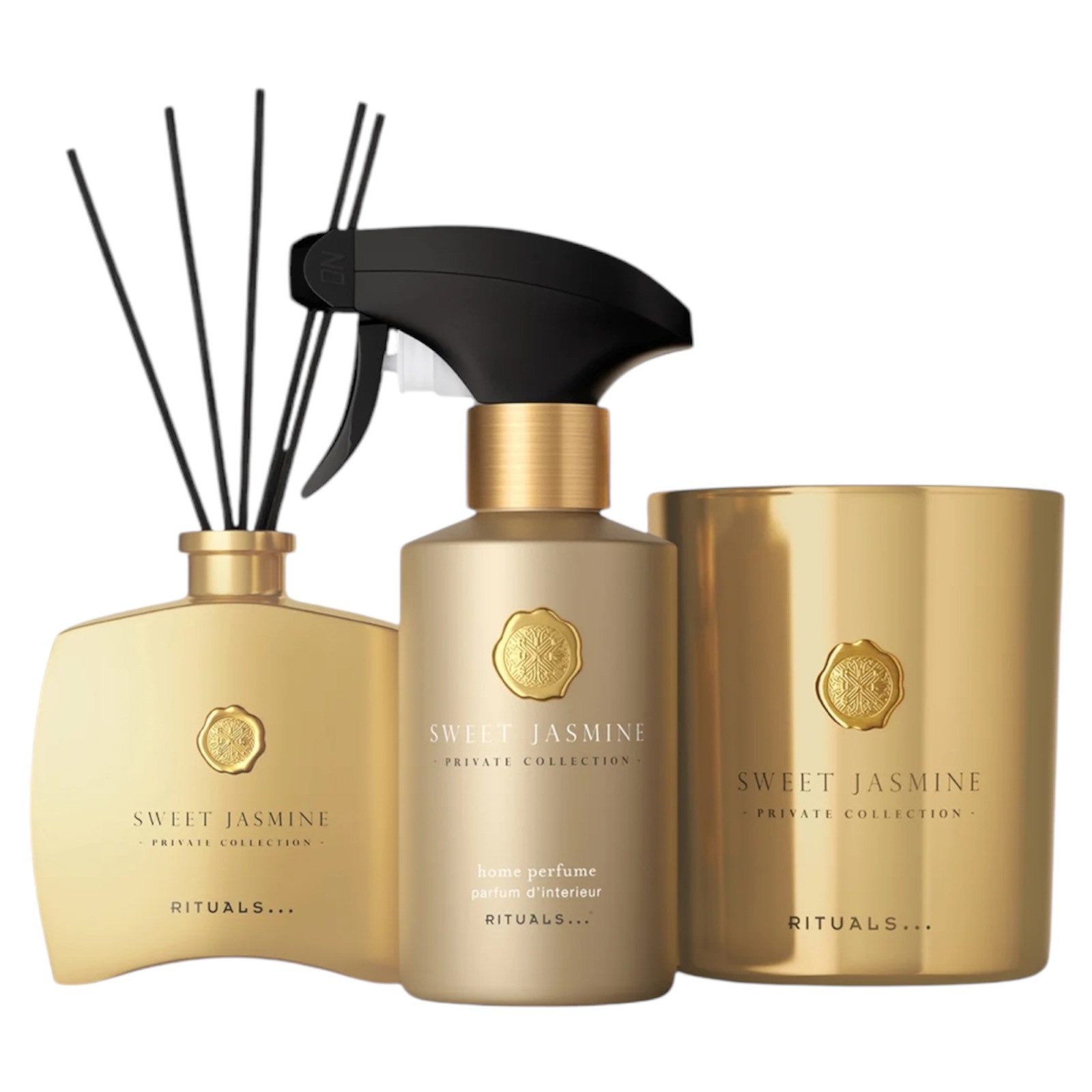 Rituals Pflege-Geschenkset PRIVATE COLLECTION Sweet Jasmine Luxus Gift Set, 3 luxuriöse Raumdüfte aus der Rituals Private Collection Sweet Jasmin