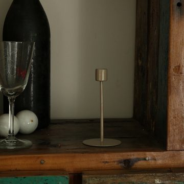 MARELIDA Kerzenhalter Stabkerzenhalter Kerzenständer Tafelkerzenhalter H: 14cm beige (1 St)