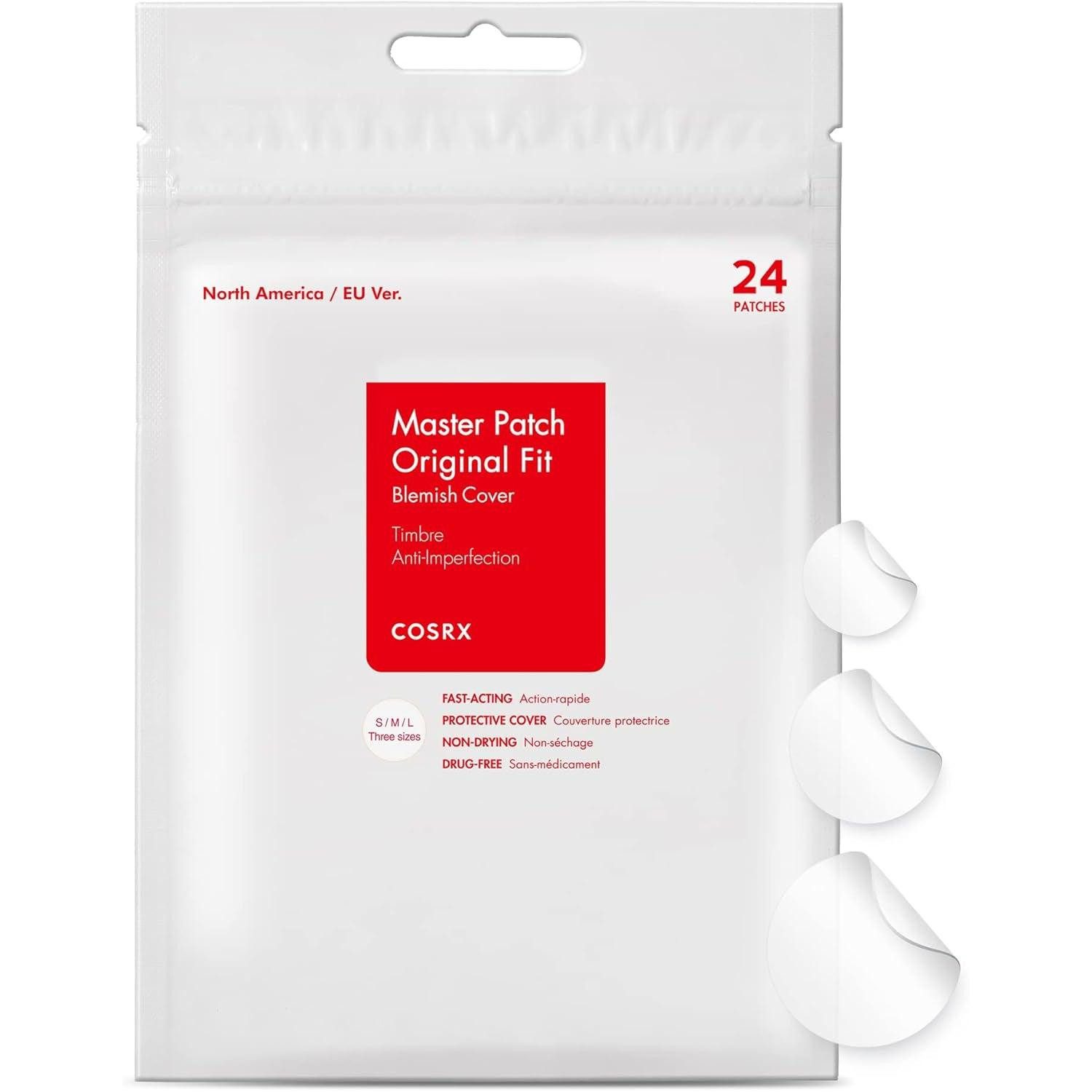 Cosrx Anti-Pickel-Pflaster Master Patch Original Fit – 24 Pimple Patches für schnelle Heilung (Effektive Pickel-Patches für klare Haut -, 24 St., Einzelpackung, 24 Patches, verschiedene Größen), Hydrokolloid-Technologie, schnelles Abheilen, antibakteriell
