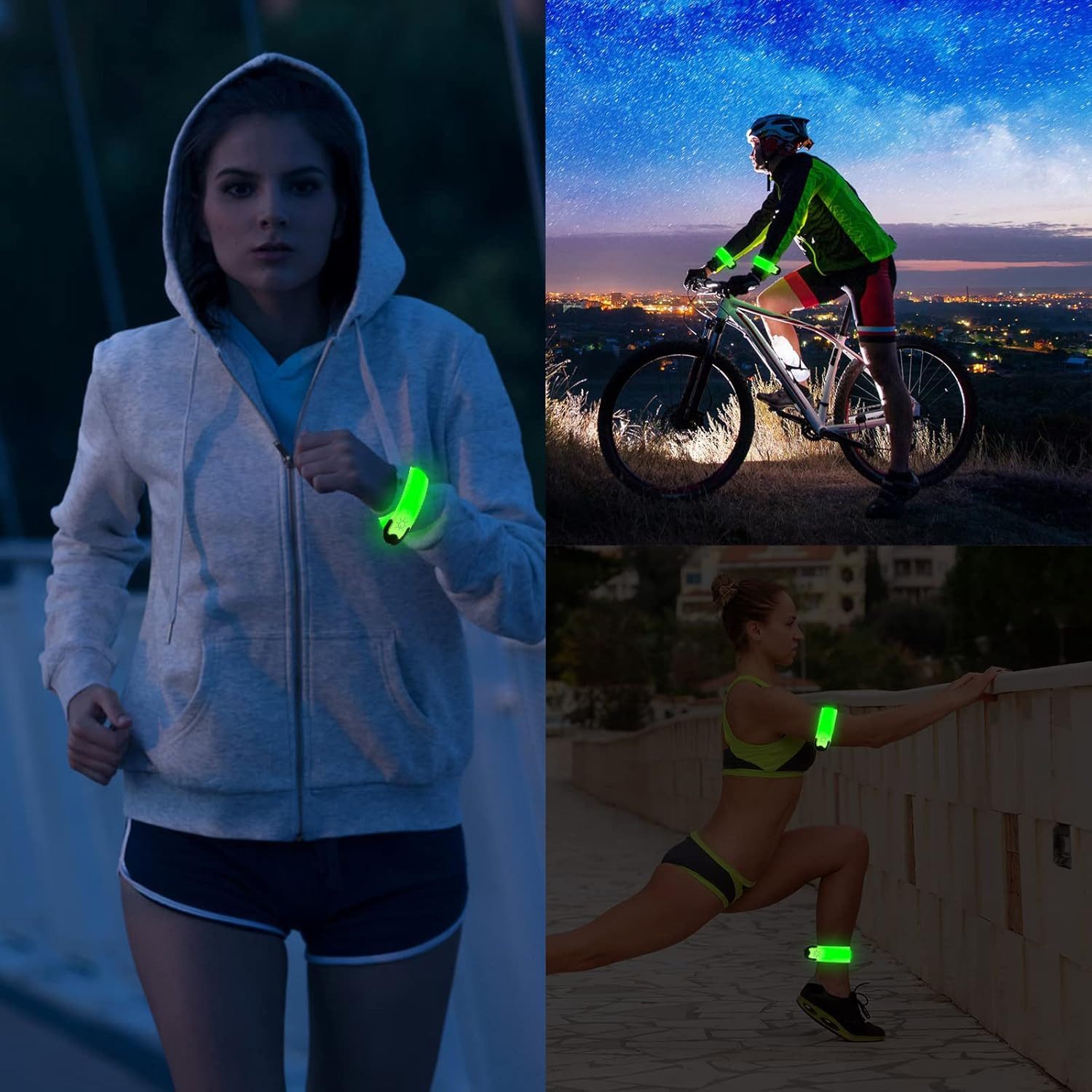 FELIXLEO Armband mit Gravur Led Armband Aufladbar 4 Stk USB Leuchtarmband Laufen – Bild 4 von 5