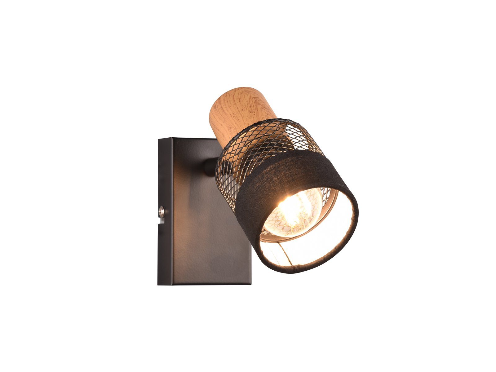 TRIO Leuchten LED Wandstrahler, Dimmfunktion, LED wechselbar, warmweiß, innen, kleine ausgefallene Wandleuchte für Bett mit Holz, Tiefe 17cm