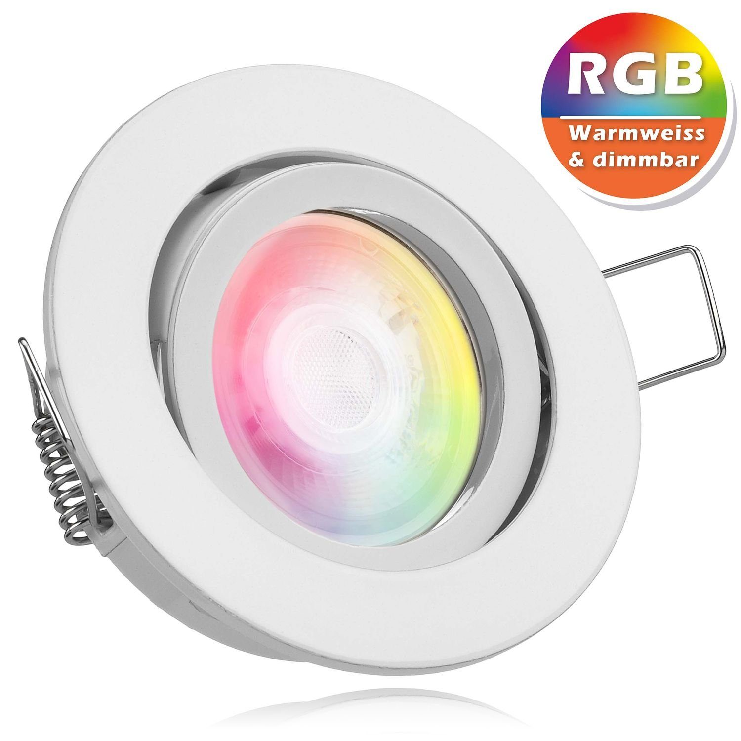LEDANDO LED Einbaustrahler RGB LED Einbaustrahler Set extra flach in weiß mit 3W LED von LEDANDO | Strahler
