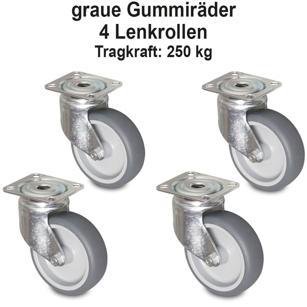 BRB-Lagertechnik Transportroller Transportroller/Kistenroller für Behälter 500x500 mm, Edelstahl