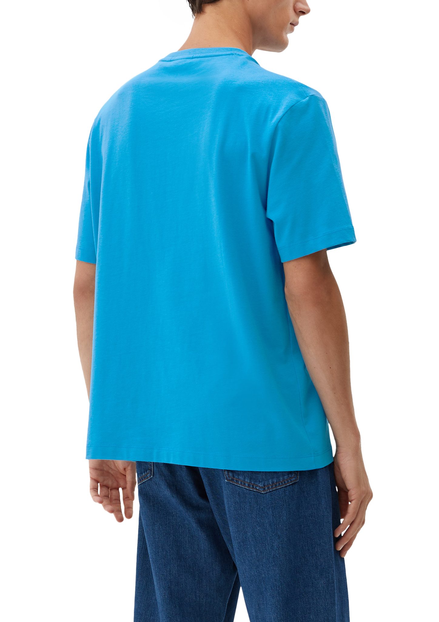 Kurzarmshirt T-Shirt türkisblau mit s.Oliver Schriftprint