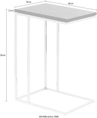 Fink Beistelltisch, massive Tischplatte, Beistelltisch C-Form
