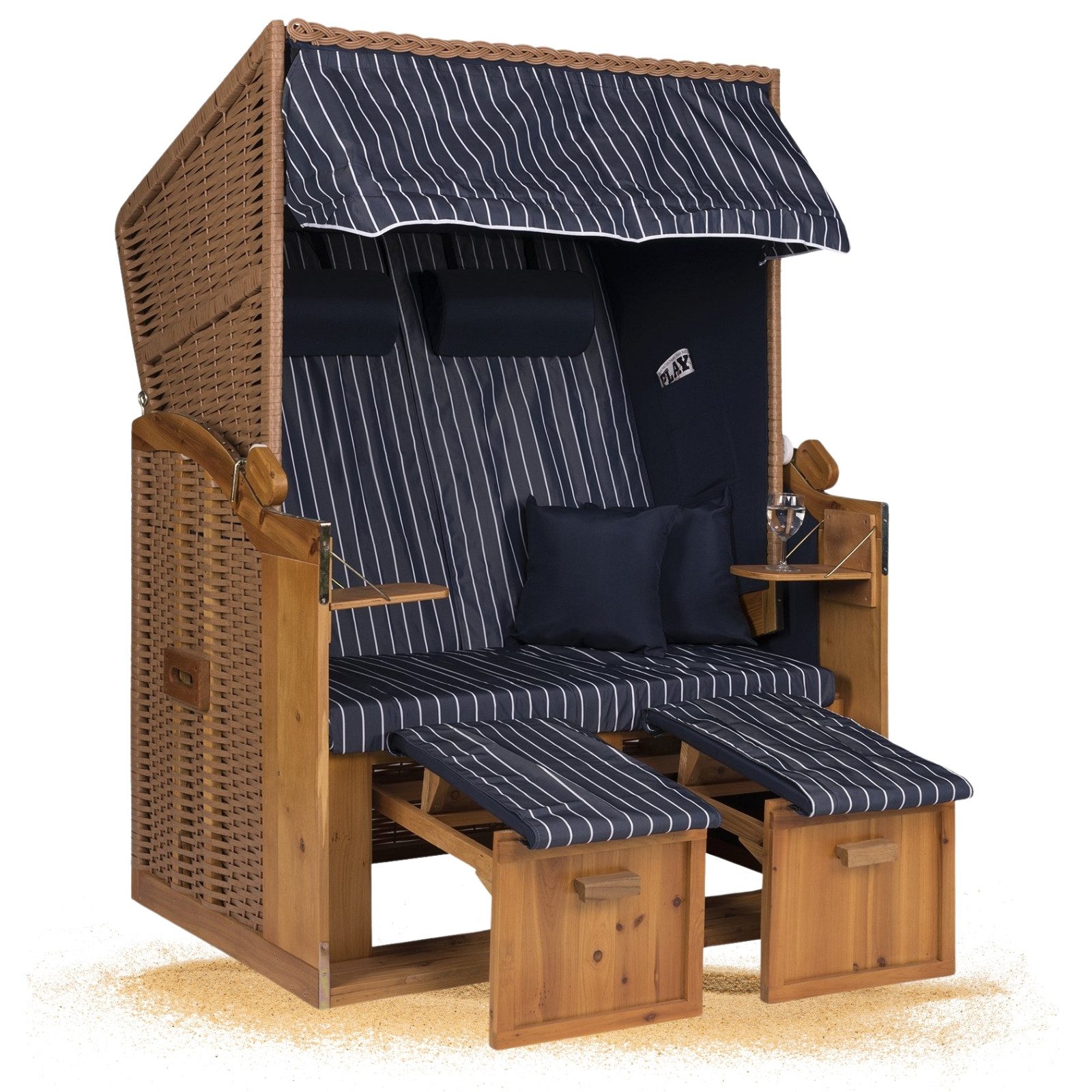 Strandkorb Hanse Strandkorb Strandkorb Ostsee Blau günstig online kaufen