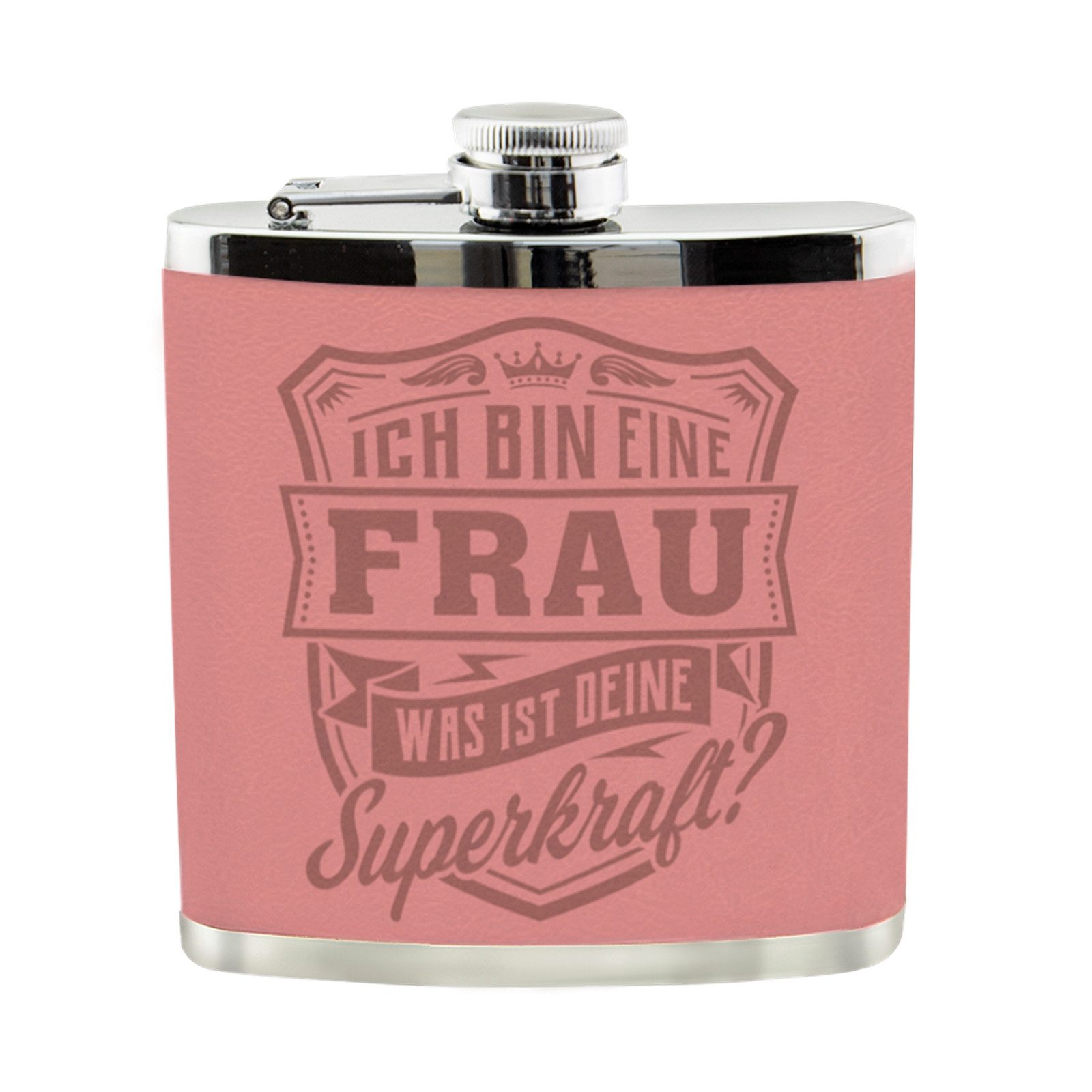 HTI-Living Flachmann Echter Kerl Flachmann Frau, Männer Trinkflasche mit Kunstleder