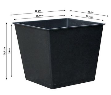 Dehner Blumentopf Universal Kunststoff-Einsatz eckig, schwarz