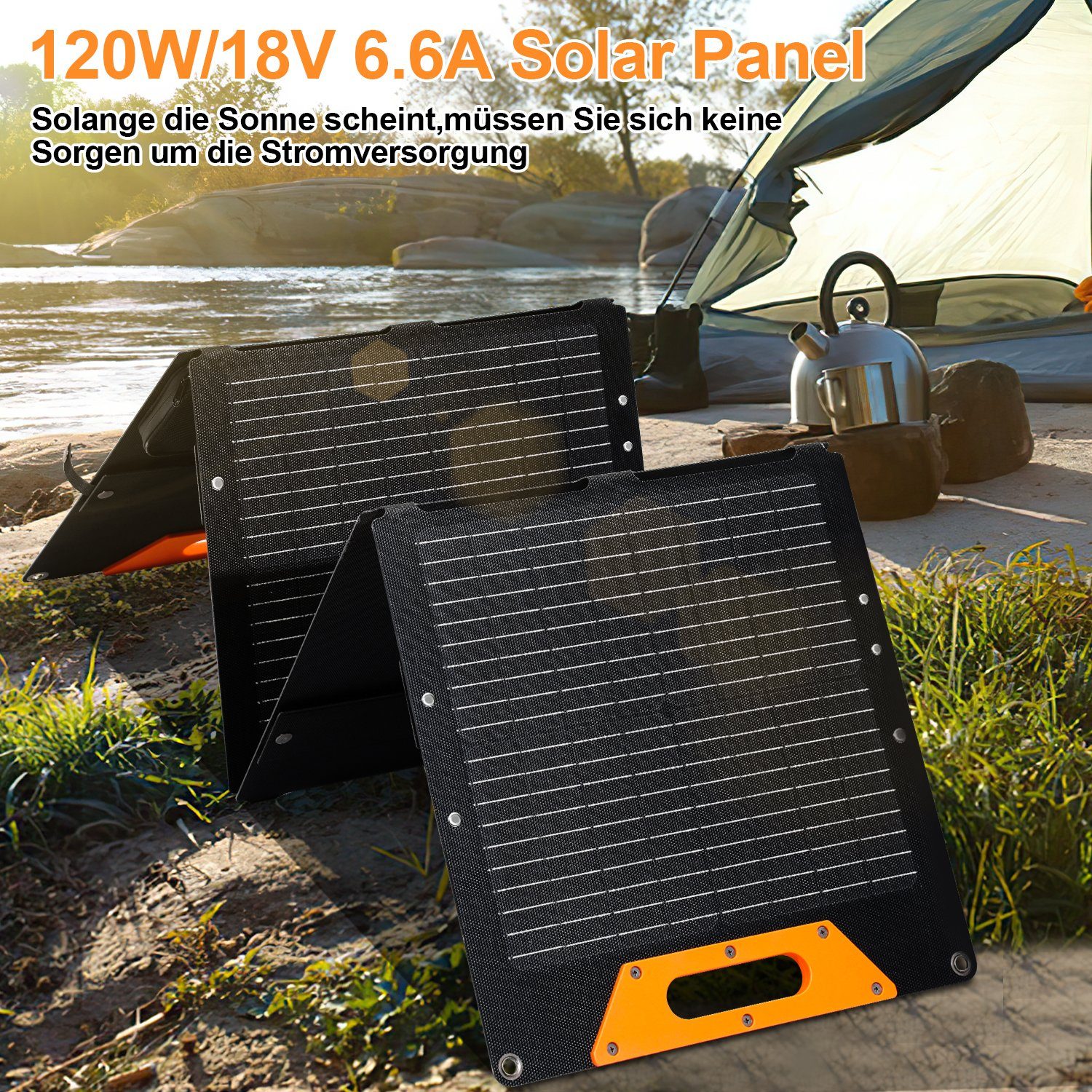 Solarpanel W Faltbar Powerstation Solarmodul Gimisgu 120,00 Powerbank Solarladegerät, für 120W