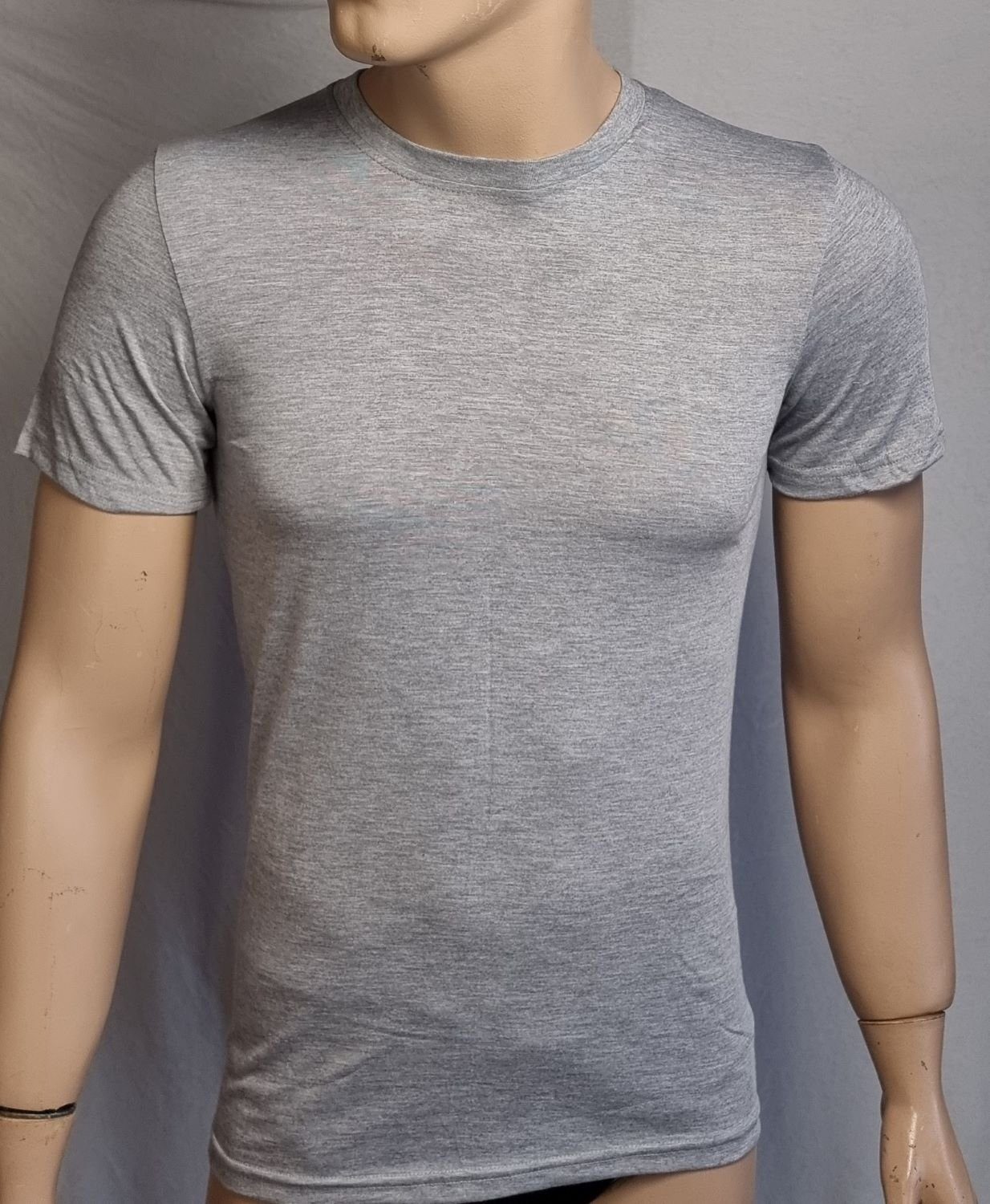 Toker Collection® T-Shirt T-Shirt Baumwolle Pack Marine/Grau Rundhals Herren 2er-Pack) (Packung, Unifarbe, 2er Ausschnitt Basic aus in
