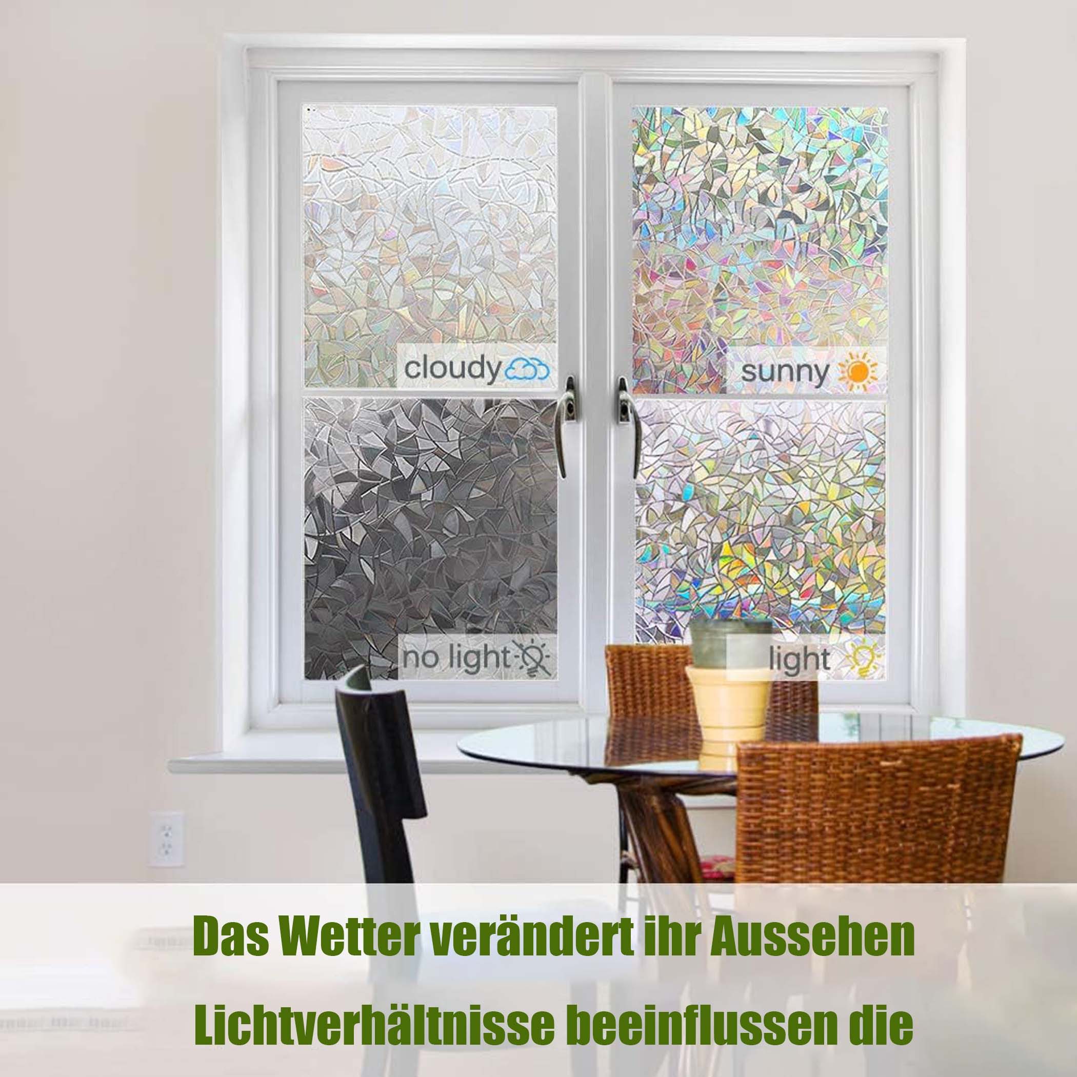 Coonoor Fensterfolie Selbsthaftend Blickdicht Sichtschutzfolie Fenster 3D Fensterfolie – Bild 5 von 5