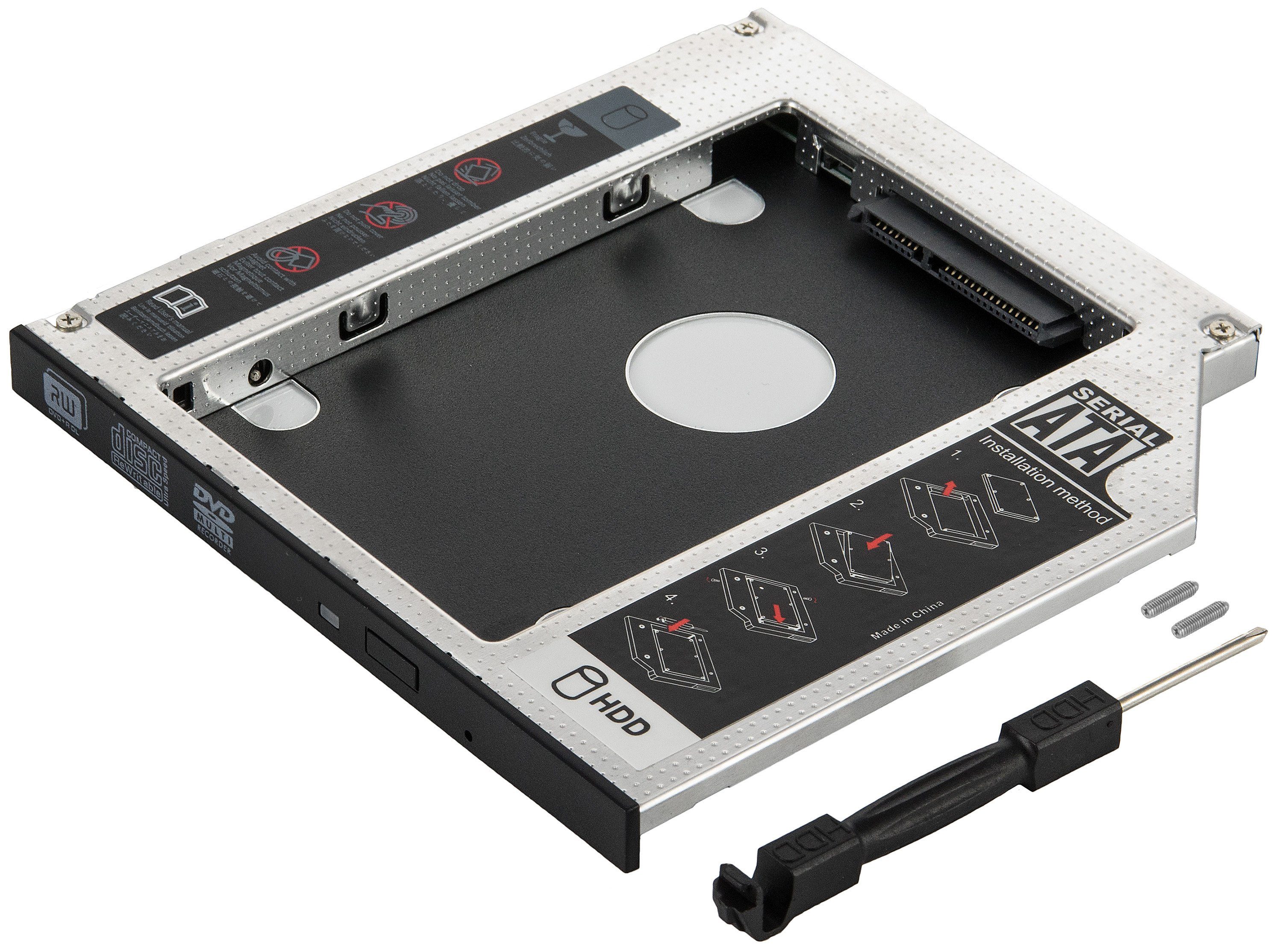 Poppstar Festplatten-Einbaurahmen Notebook Laufwerksrahmen/Laufwerksschacht für SSD/HDD, Höhe 9,5mm - Laufwerk Caddy für 2,5