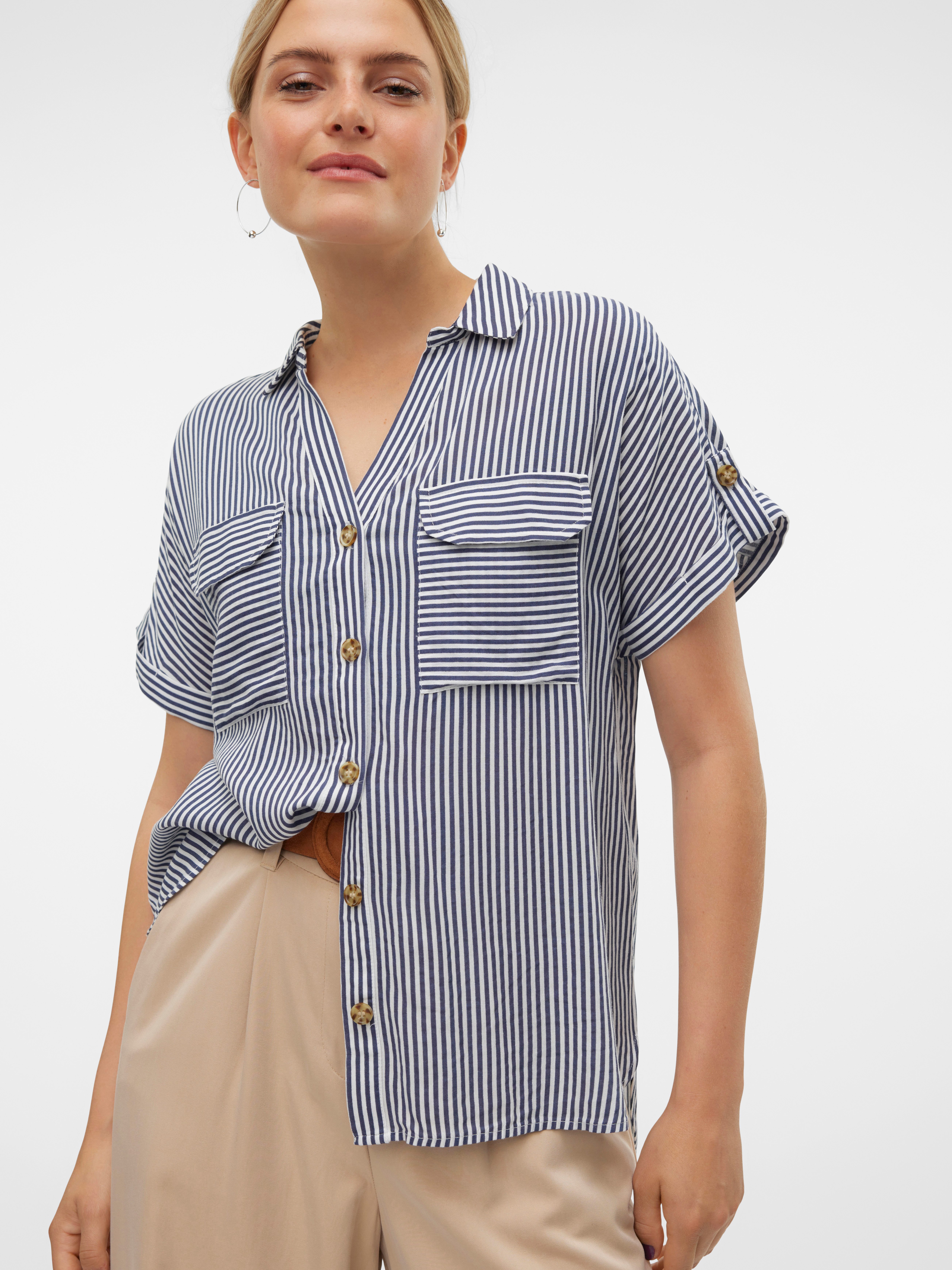 Vero Moda Kurzarmbluse VMBUMPY S/S SHIRT WVN GA NOOS Viskose, regular fit, günstig online kaufen