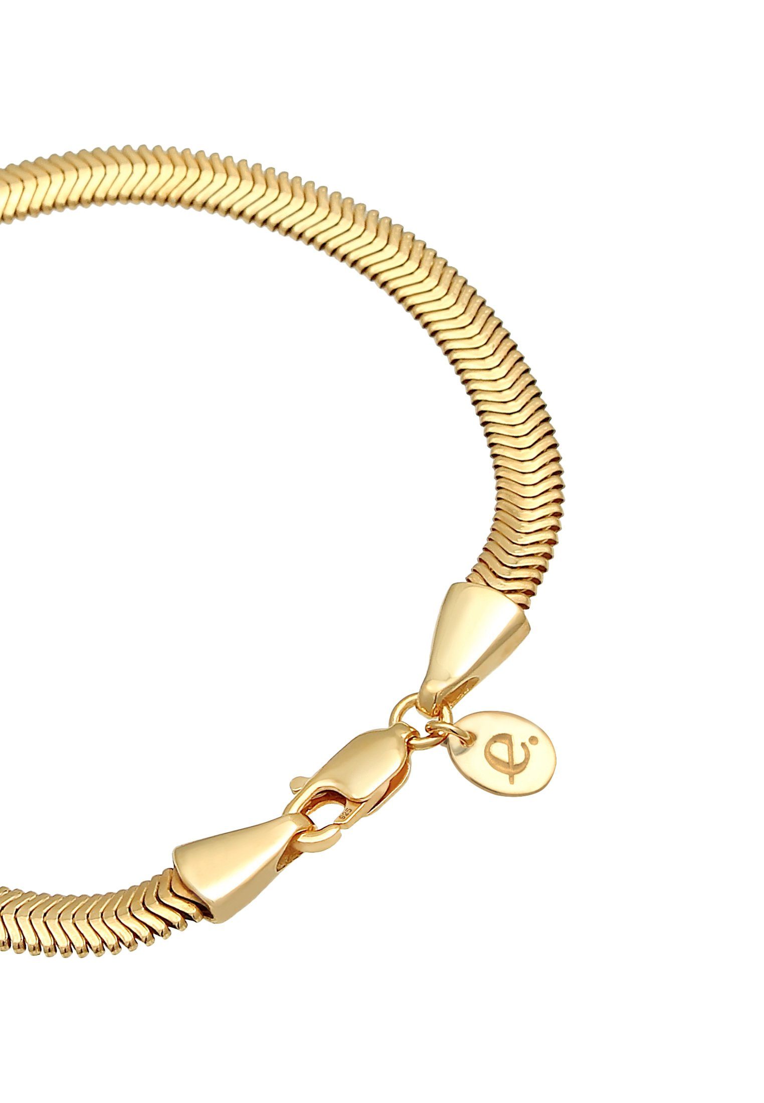 Silber Elli Schlangenkette Flach Elegant Premium 925 Gold Armband