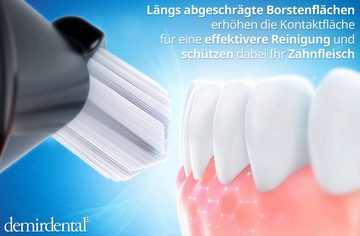 demirdental Aufsteckbürsten passend für Philips Sonicare Ersatzbürsten, Extra Weich, Schwarz, HX6054eb/HX6058eb