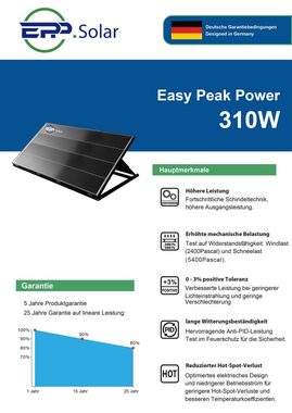 EPP.Solar Solarmodul 2 x310W Easy Peak Power Photovoltaik Solarmodul mit hohem Wirkungsgrad