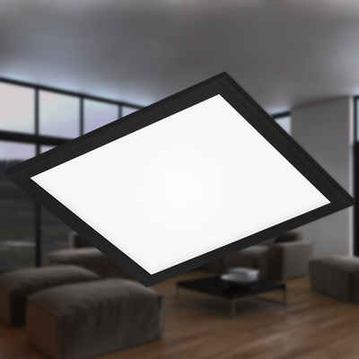 Briloner Leuchten LED Panel 7191-015, ultraflach, LED fest verbaut, Neutralweiß, Deckenlampe, 29,5x29,5x5,5cm, Schwarz, 12W, Wohnzimmer, Schlafzimmer