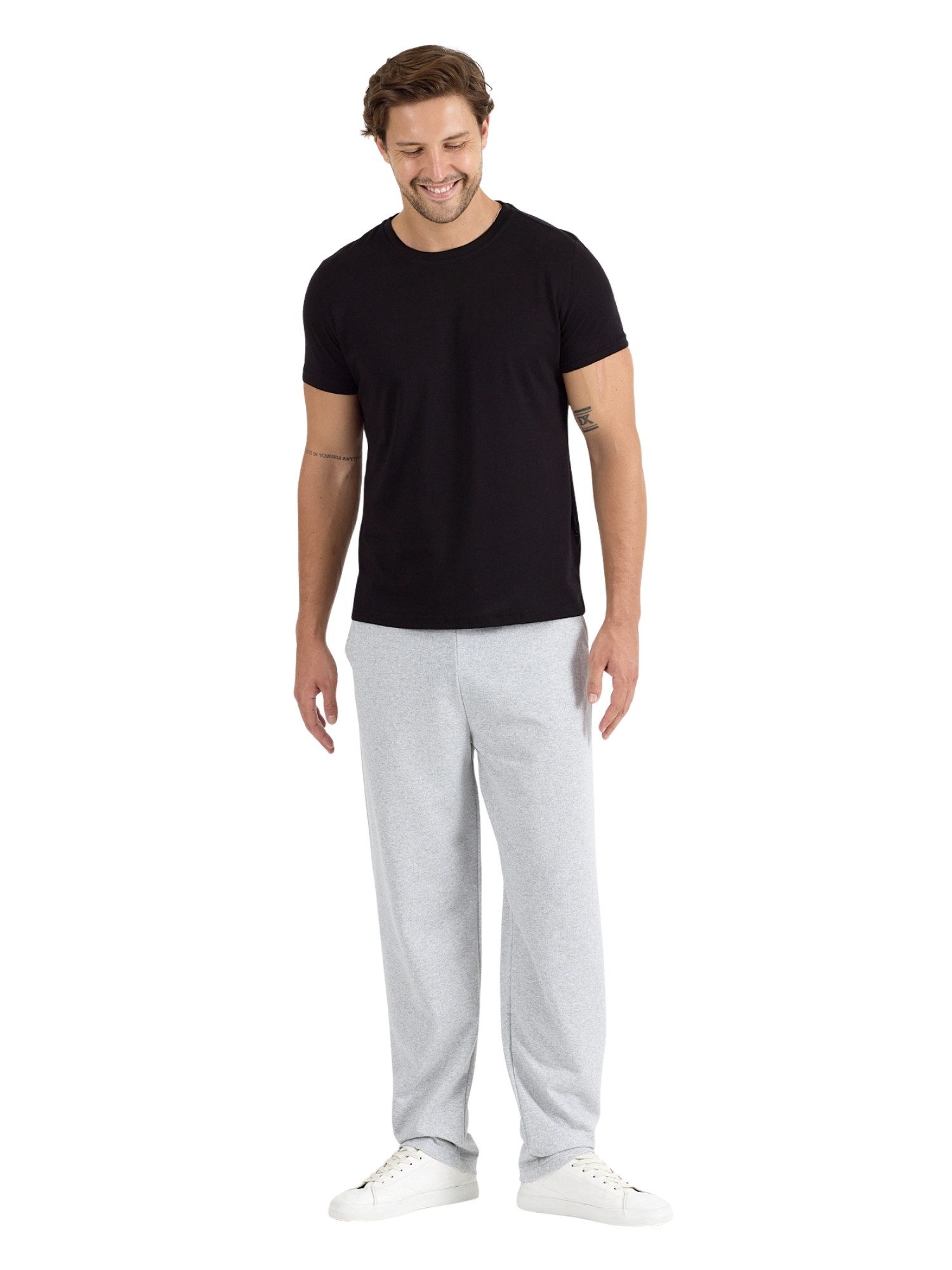 COMEOR Pyjama COMEOR Herren Pyjama Set 2-teilig – Kurzarm T-Shirt & lange Hose mit elastischem Bund, 2-teiliges Set, mit Seitentaschen