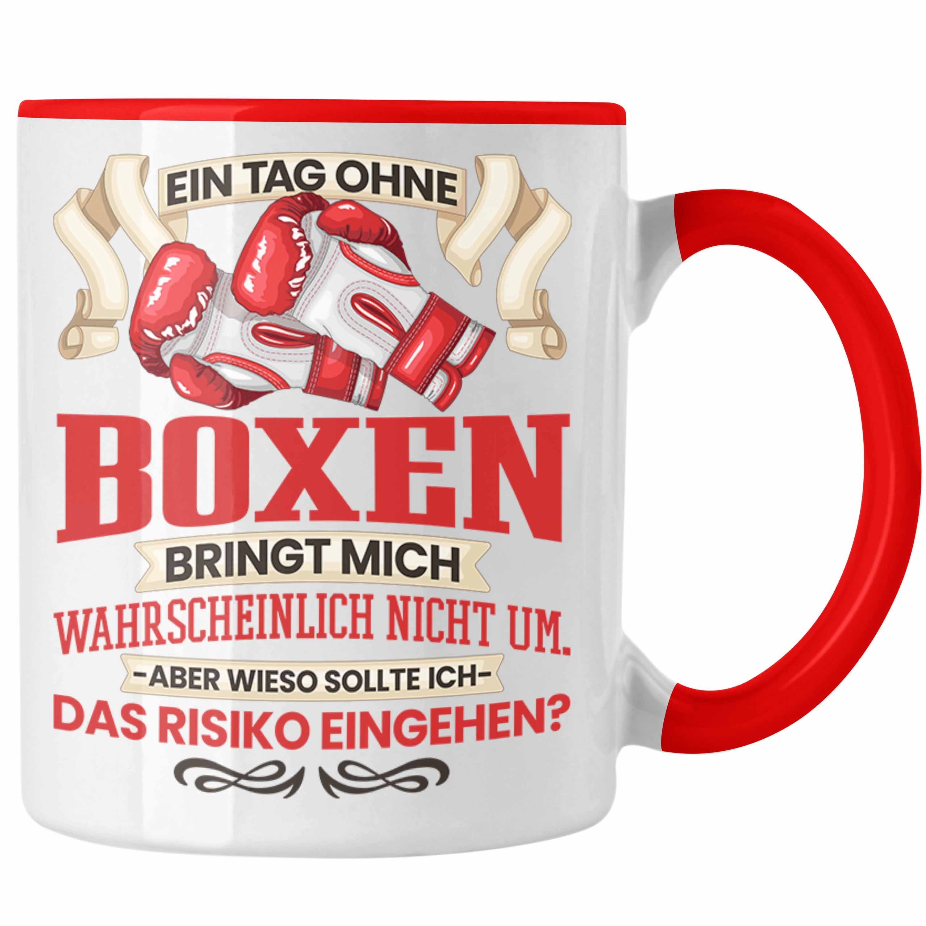Trendation Tasse Boxen Geschenk Tasse Spruch Boxer Rot Kampfsport Geschenkidee