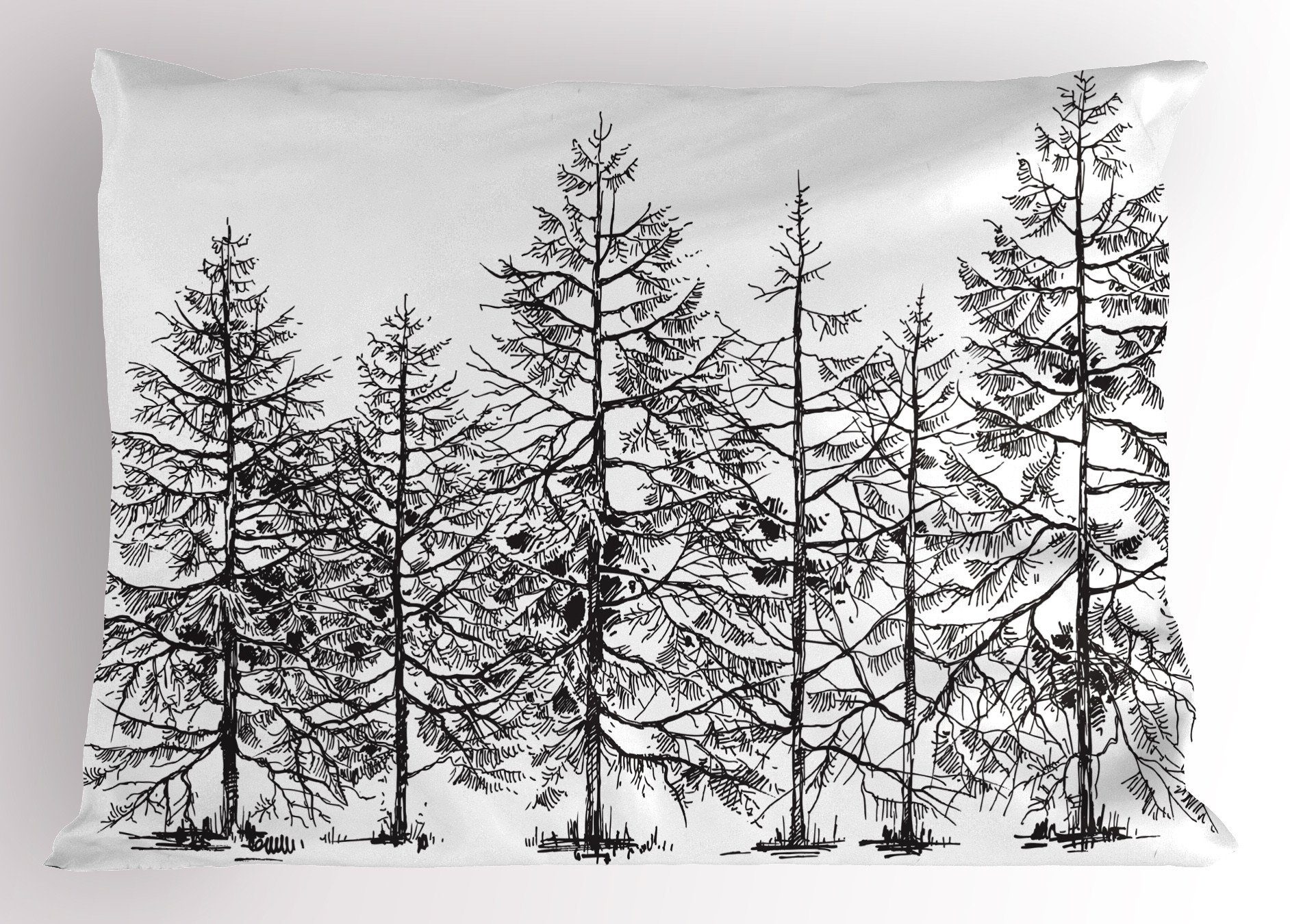 Kissenbezüge Dekorativer Standard King Size Landschaft Saisonale Abakuhaus Gedruckter (1 Kissenbezug, Stück), Winter Kiefer