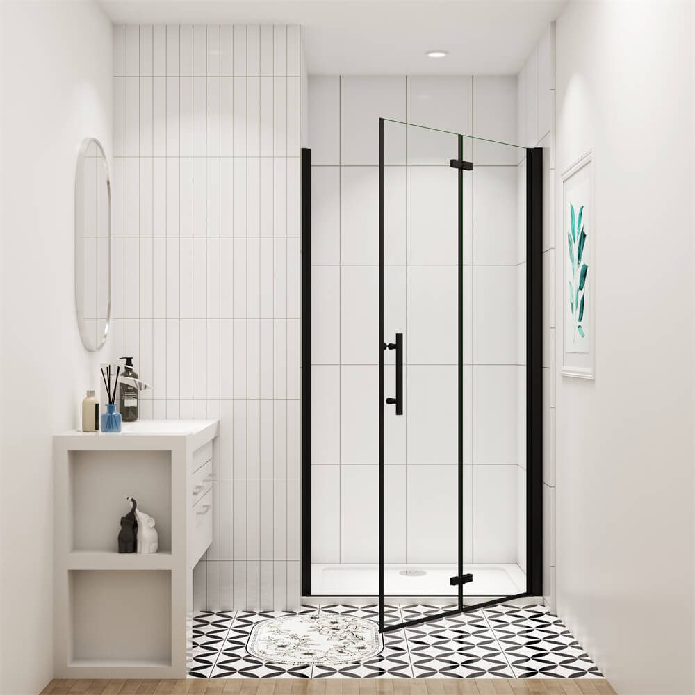 duschspa Dusch-Falttür 185cm ESG Nischentür Scharniertür Falttür Duschkabine Duschabtrennung, Einscheibensicherheitsglas, Sicherheitsglas, (Set) mit Hebe-Senk Mechanismus
