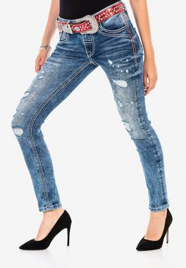 Cipo & Baxx Slim-fit-Jeans mit angesagten Used-Elementen