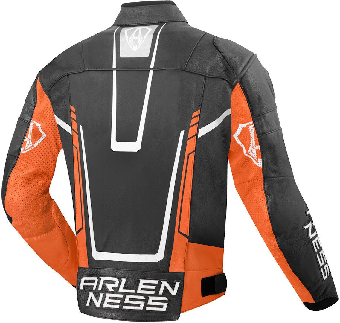 Arlen Ness Lederjacke Track Black/Orange Motorradjacke Motorrad
