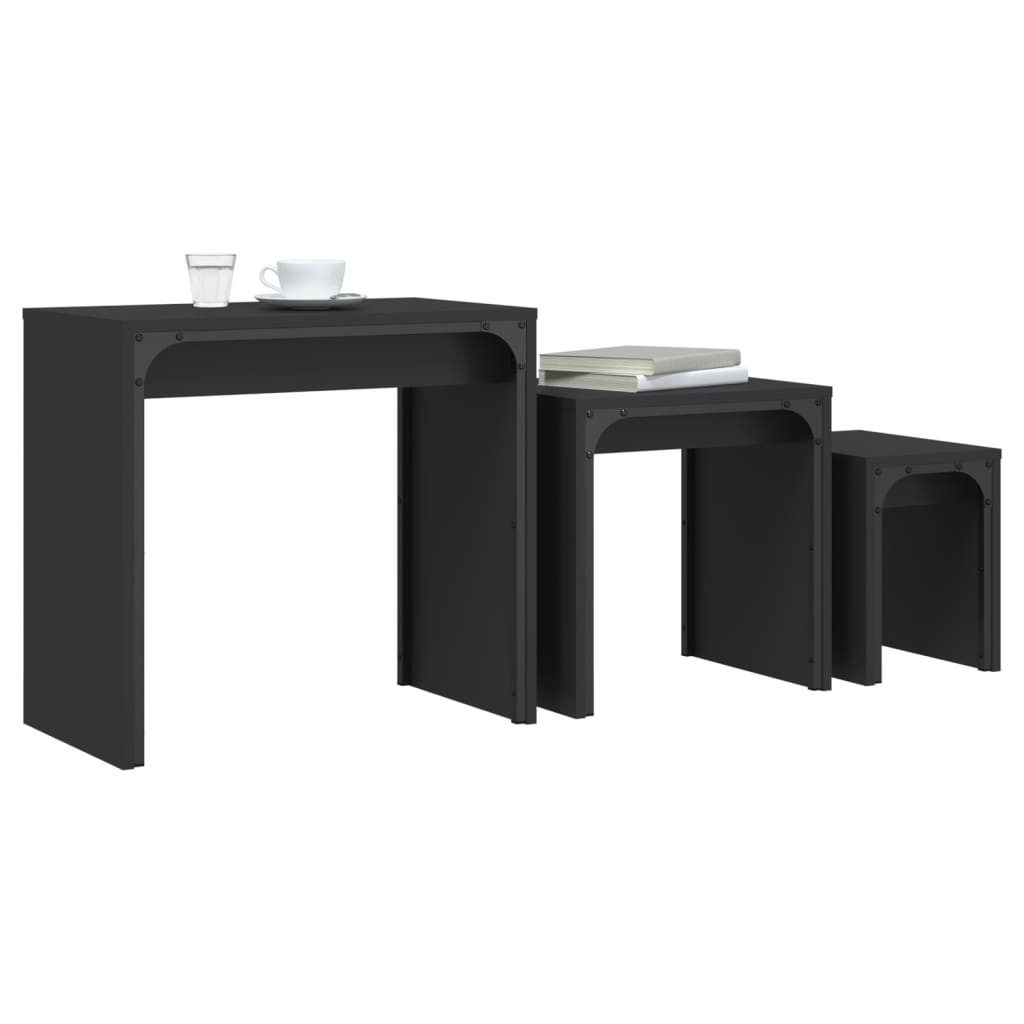 vidaXL Couchtisch Satztische 3 Stk. Schwarz günstig online kaufen