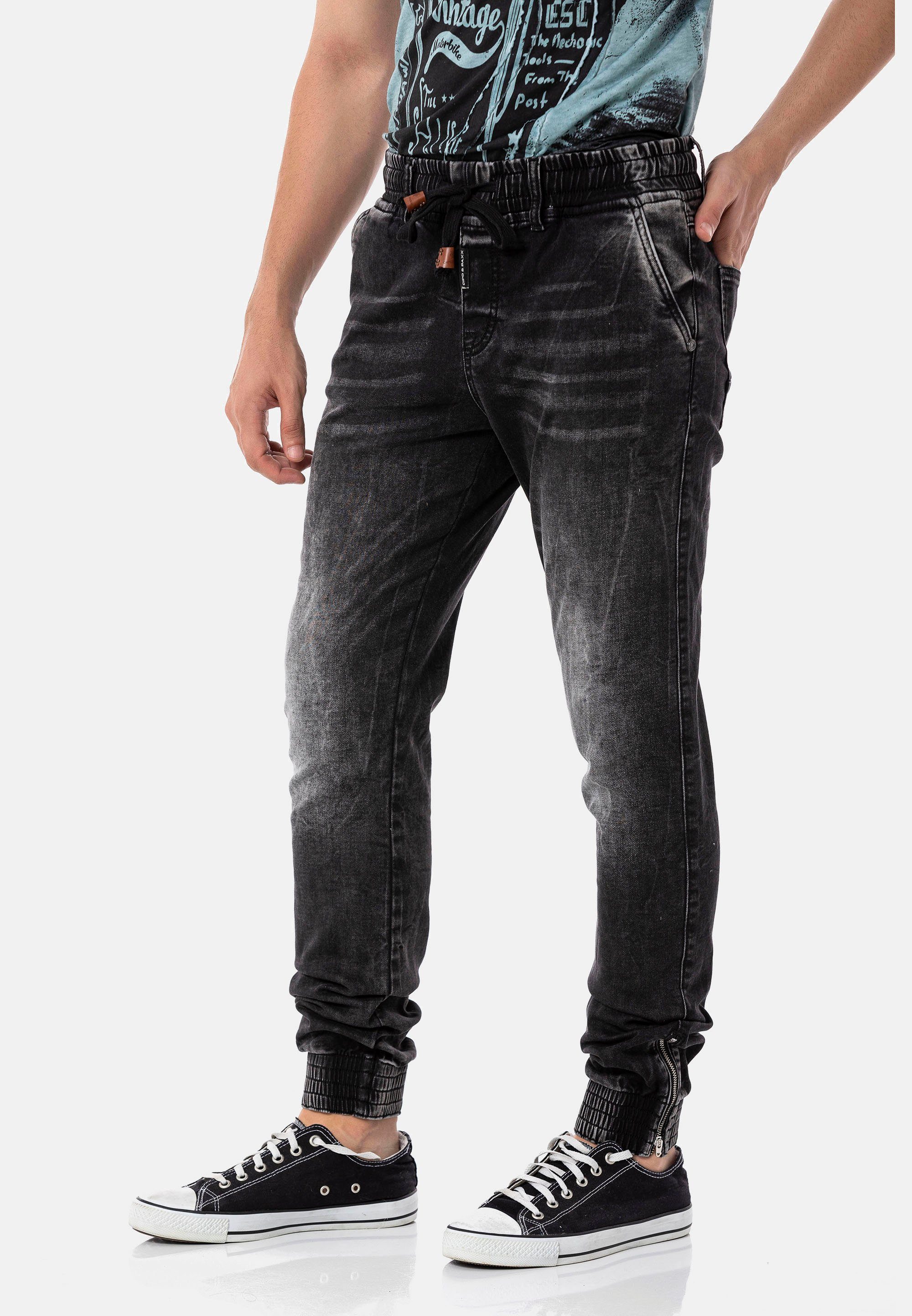 Bequeme mit & Jeans komfortablem Cipo Baxx Dehnbund schwarz